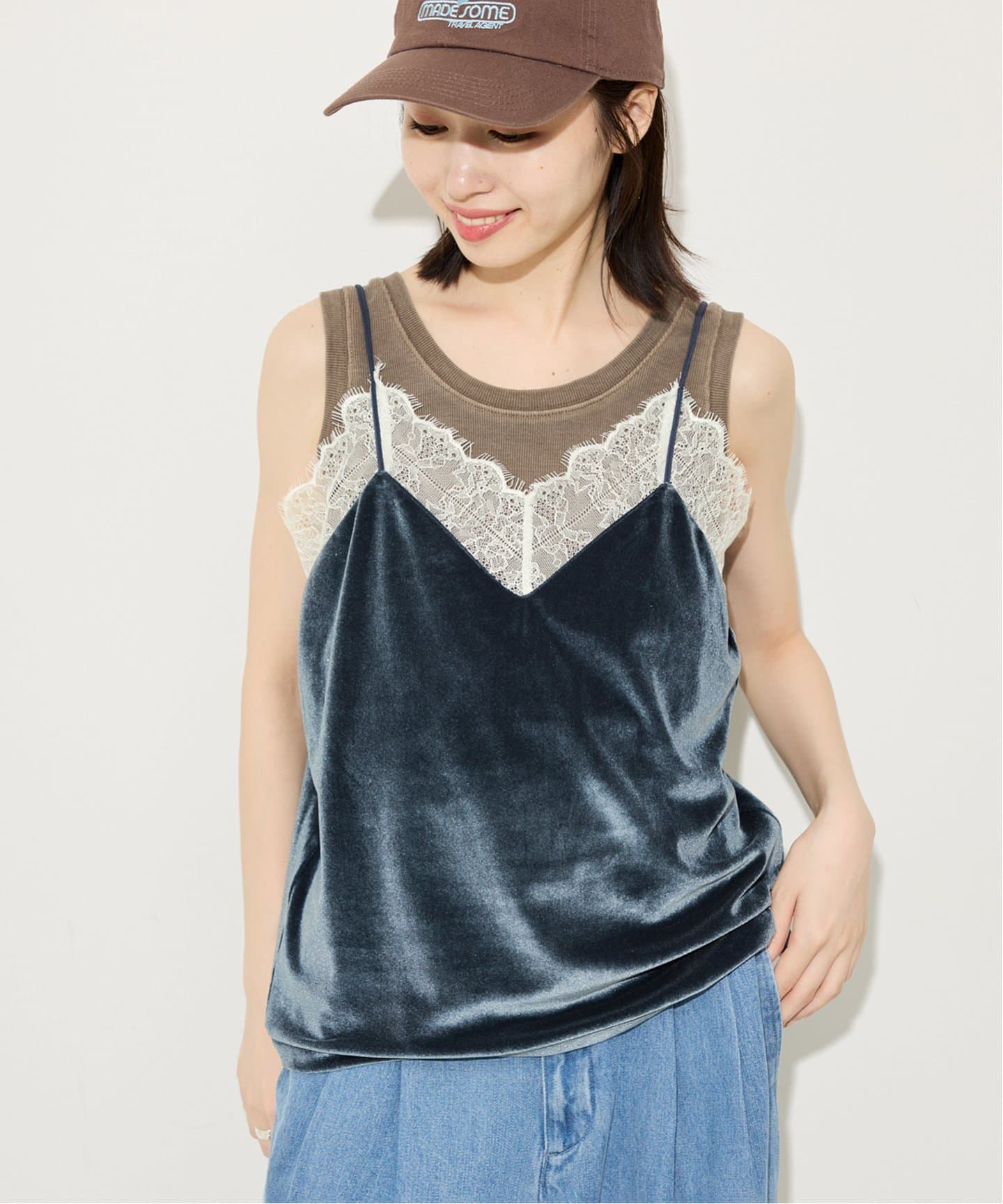 miller/ミラー SLOBE別注 ベロアレースミャミソール（キャミソール