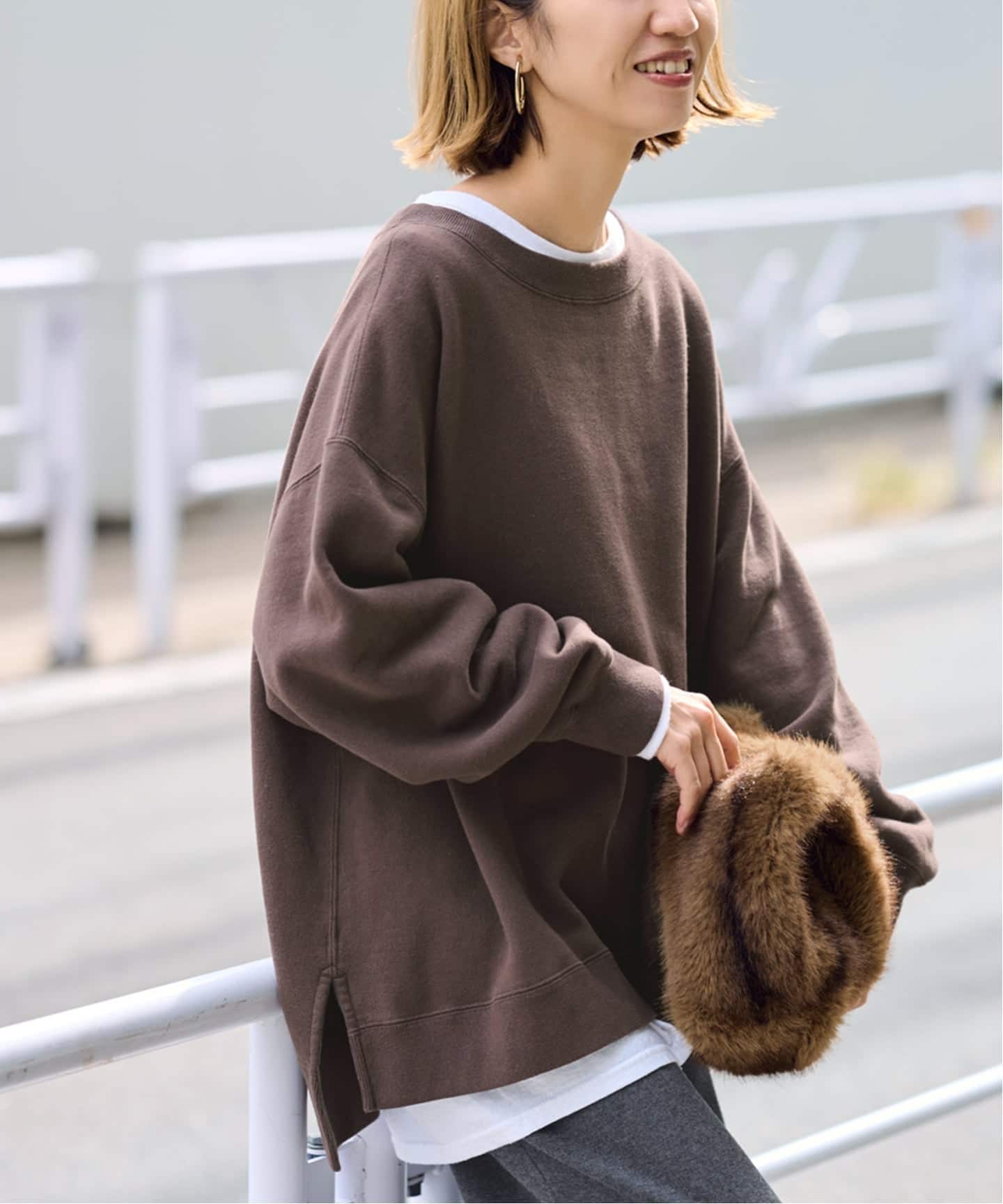 ≪一部カラーWEB限定 / 追加≫ボートネックワイドスウェット 3