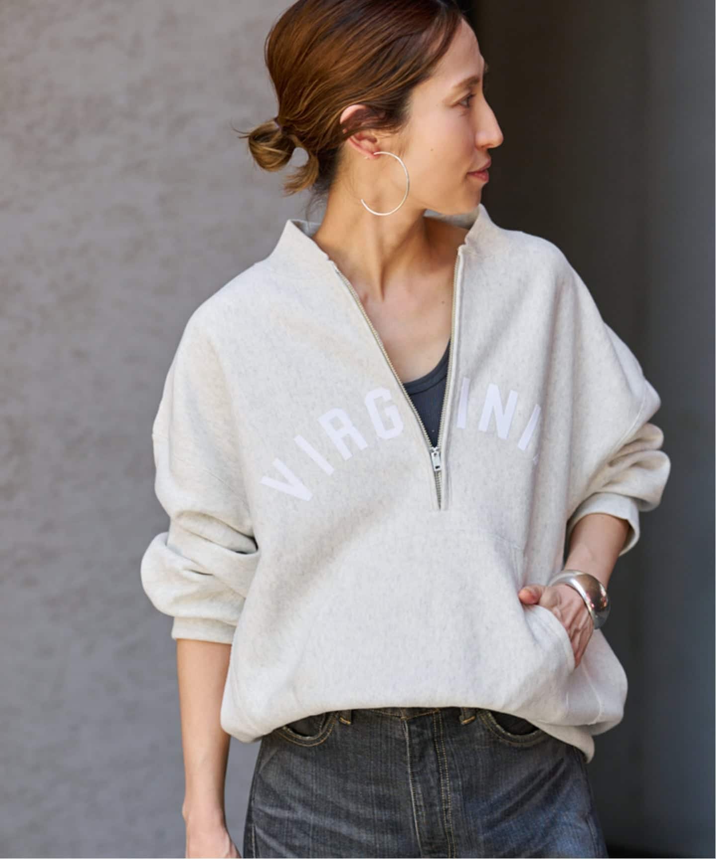 Champion/チャンピオン 別注REVERSE WEAVE11.5OZロゴハーフジップ