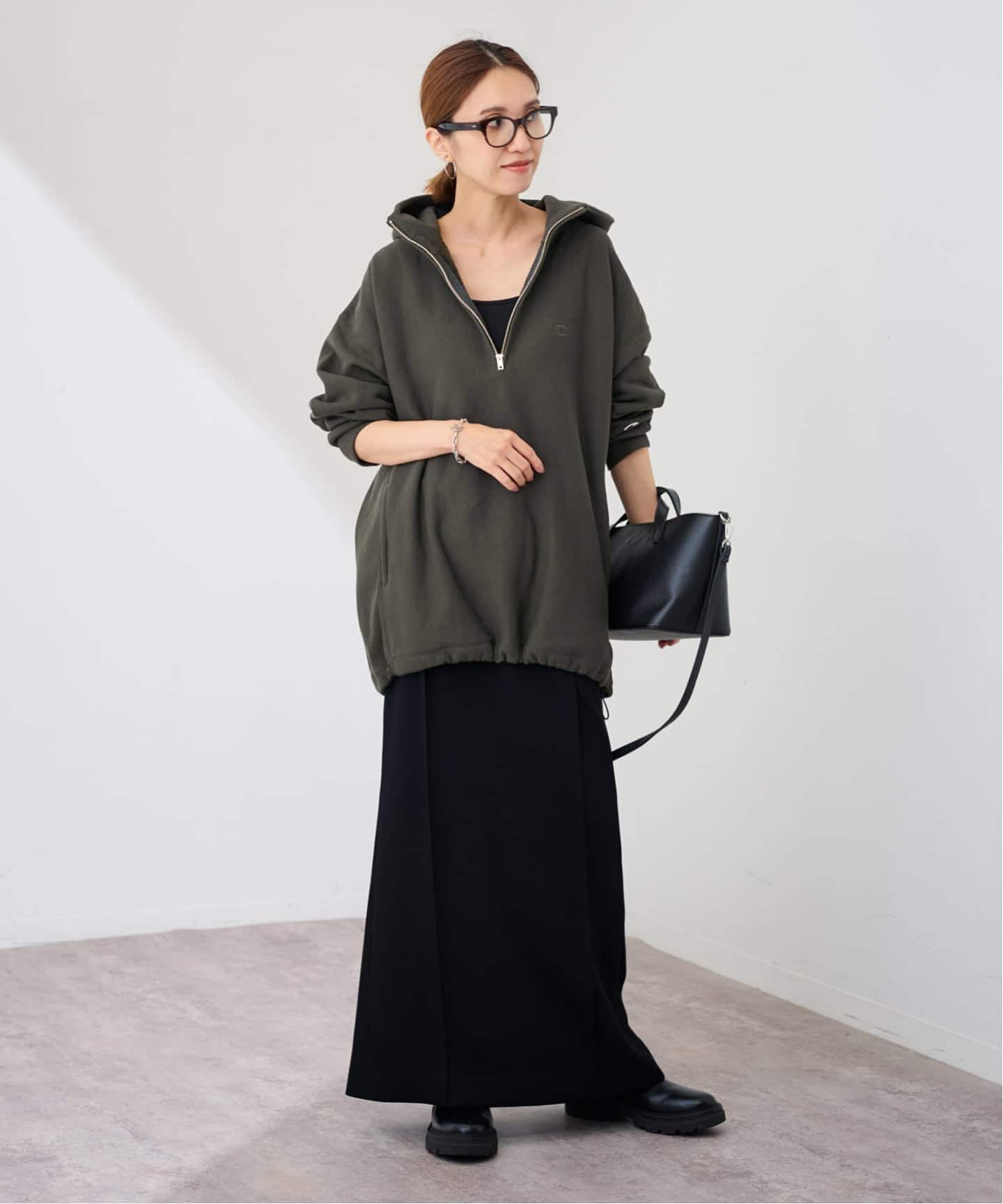 Champion 別注REVERSE WEAVE11.5OZフードハーフジップドロストプル