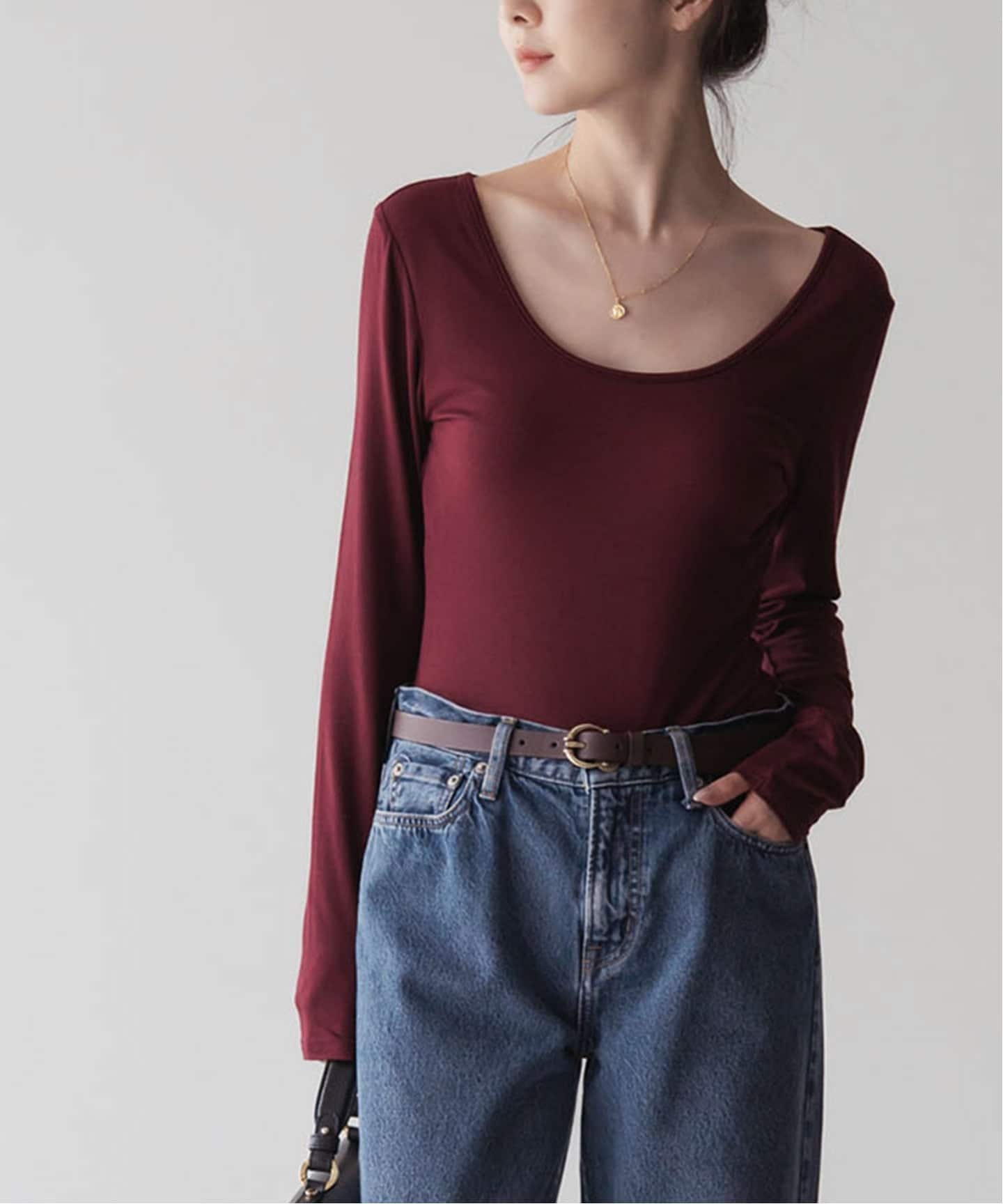 determ/デターム Scoop-Neck Bodysuit（カップ付きインナー）｜NOBLE