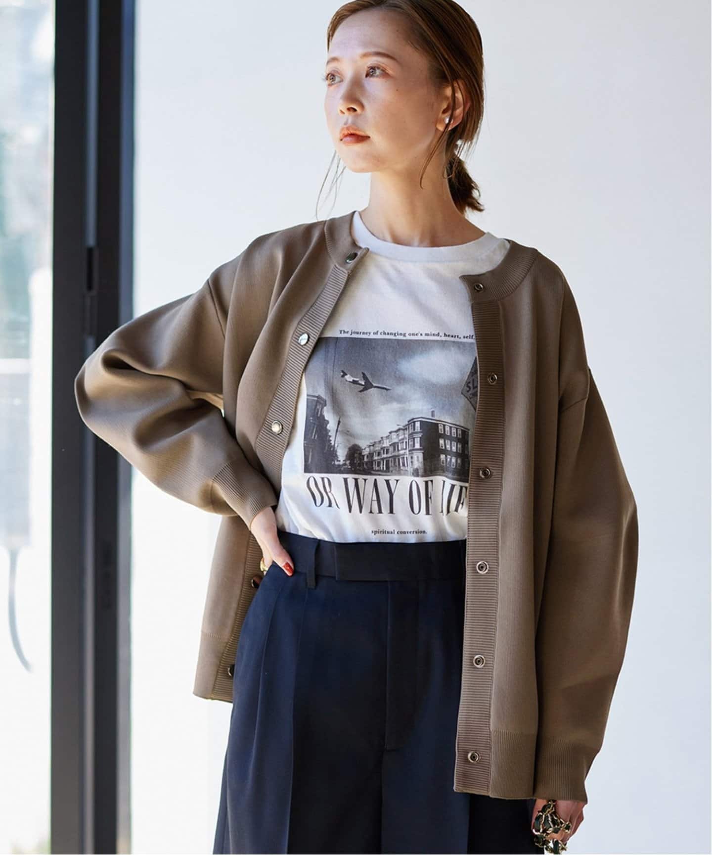 WEB限定追加4》ウォッシャブルバナナスリーブカーディガン