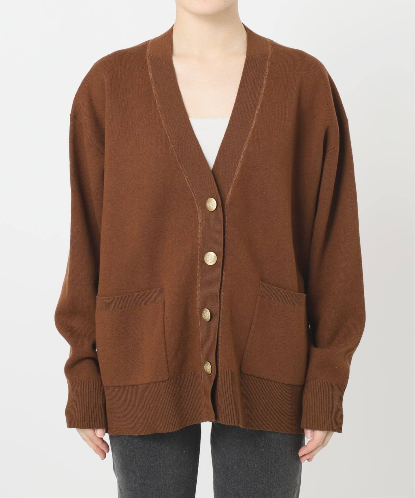 追加2》コットンカシミヤミックスダブルニットVネックカーディガン