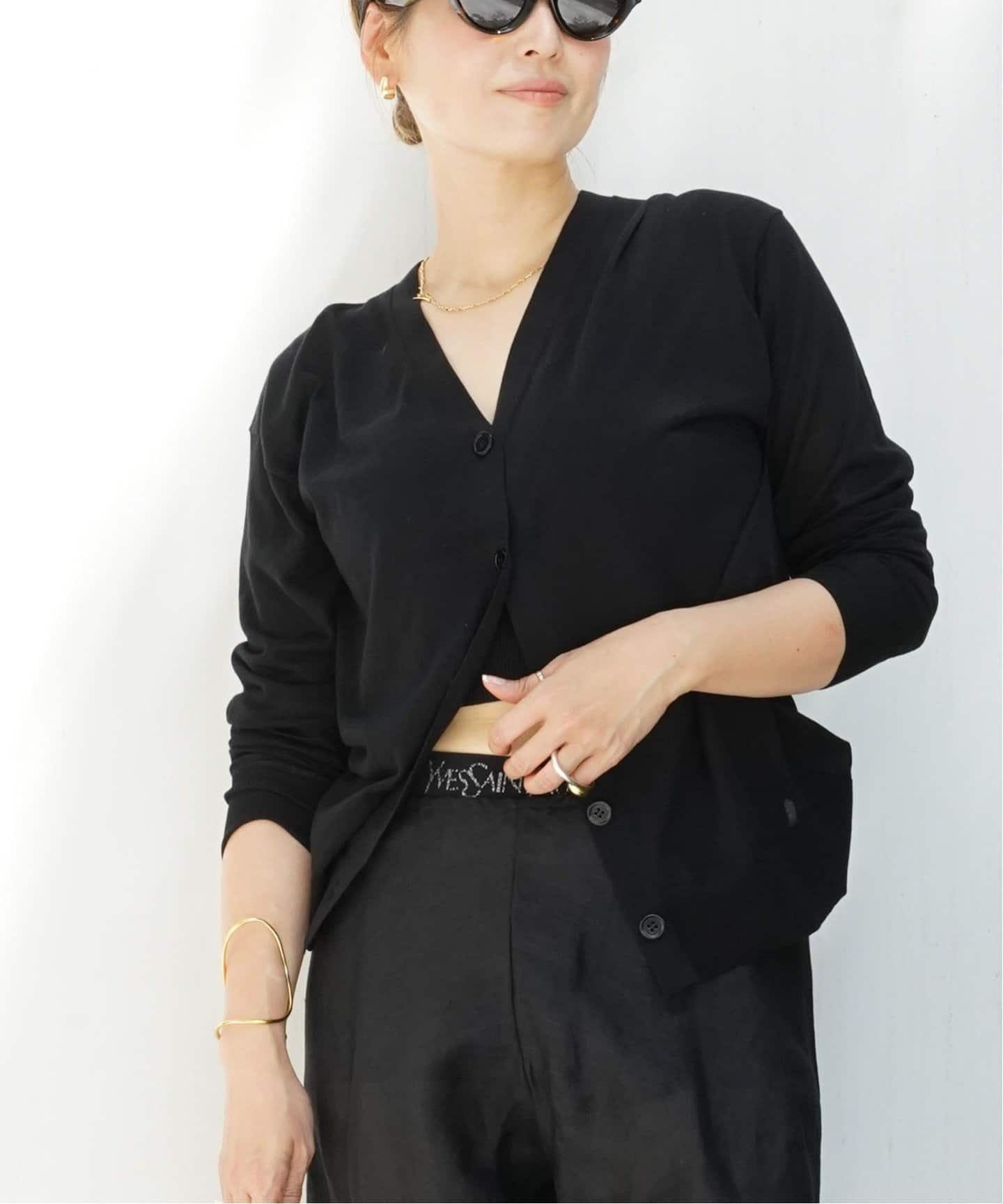 Fine Cotton Vネック カーディガン（ニット／セーター）｜Deuxieme