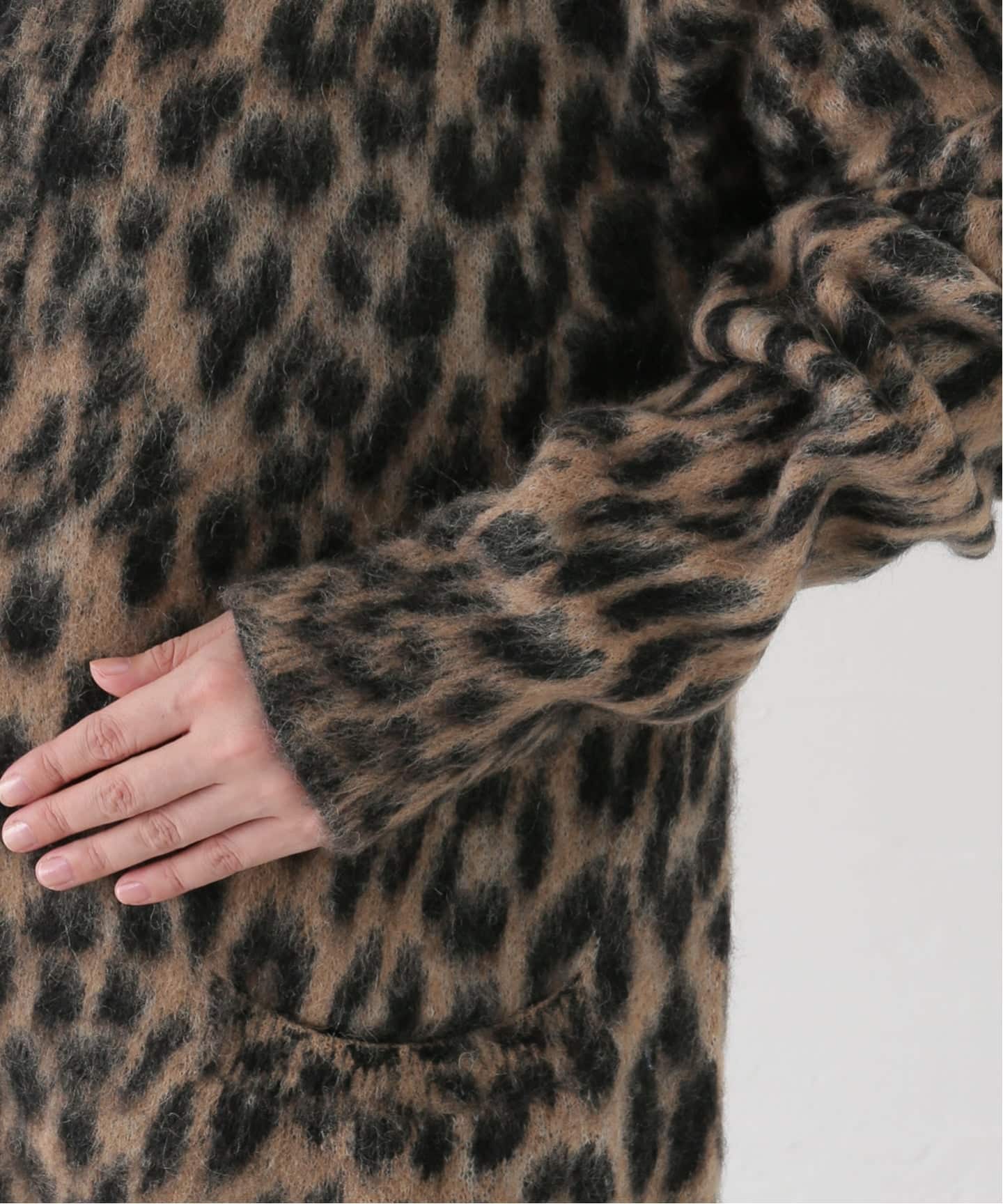 LANEUS/ラネウス】 LEOPARD CARDIGAN（ニット／セーター）｜L