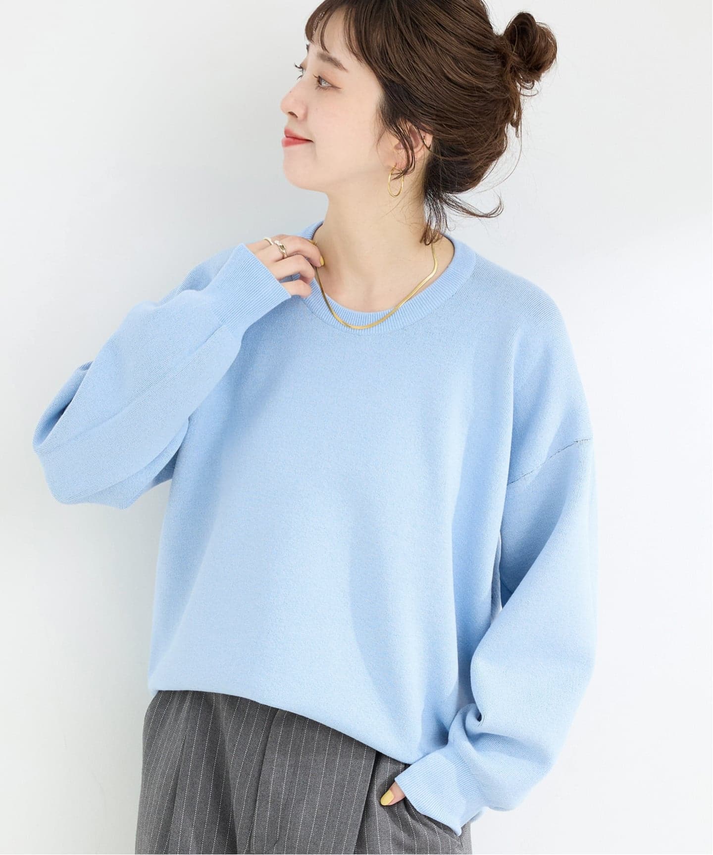 手洗い可 / ニュアンスシルエットニットプルオーバー（ニット