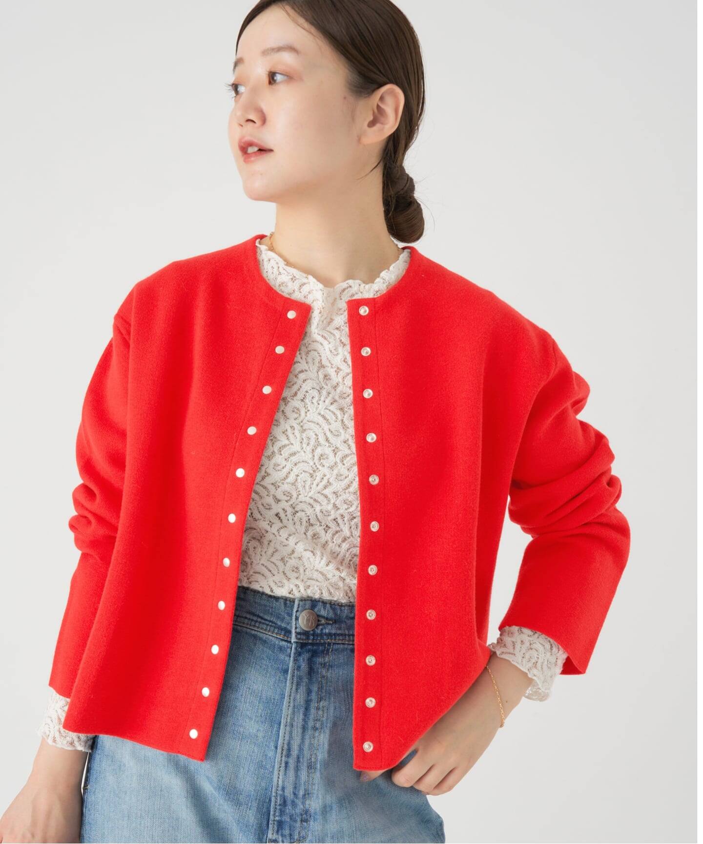 追加》ダブルフェイススナップカーディガン（カーディガン）｜IENA