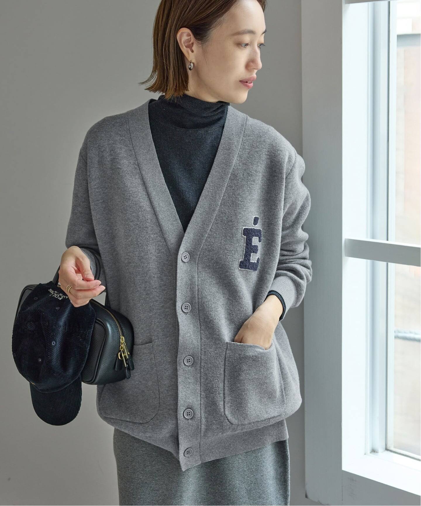 WEB限定/追加》サガラ刺繍スウェットライクニットカーディガン