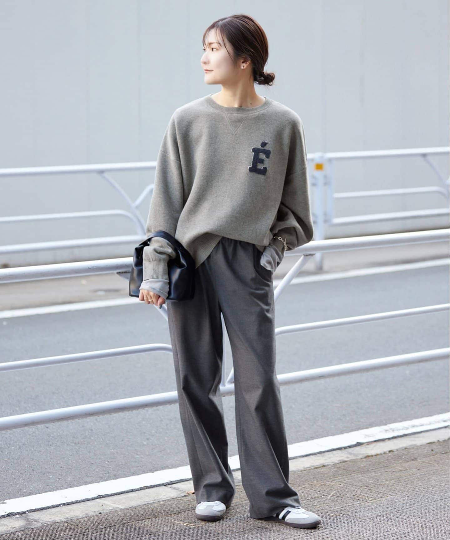 WEB限定カラー有り/追加》サガラ刺繍スウェットライクニット（ニット