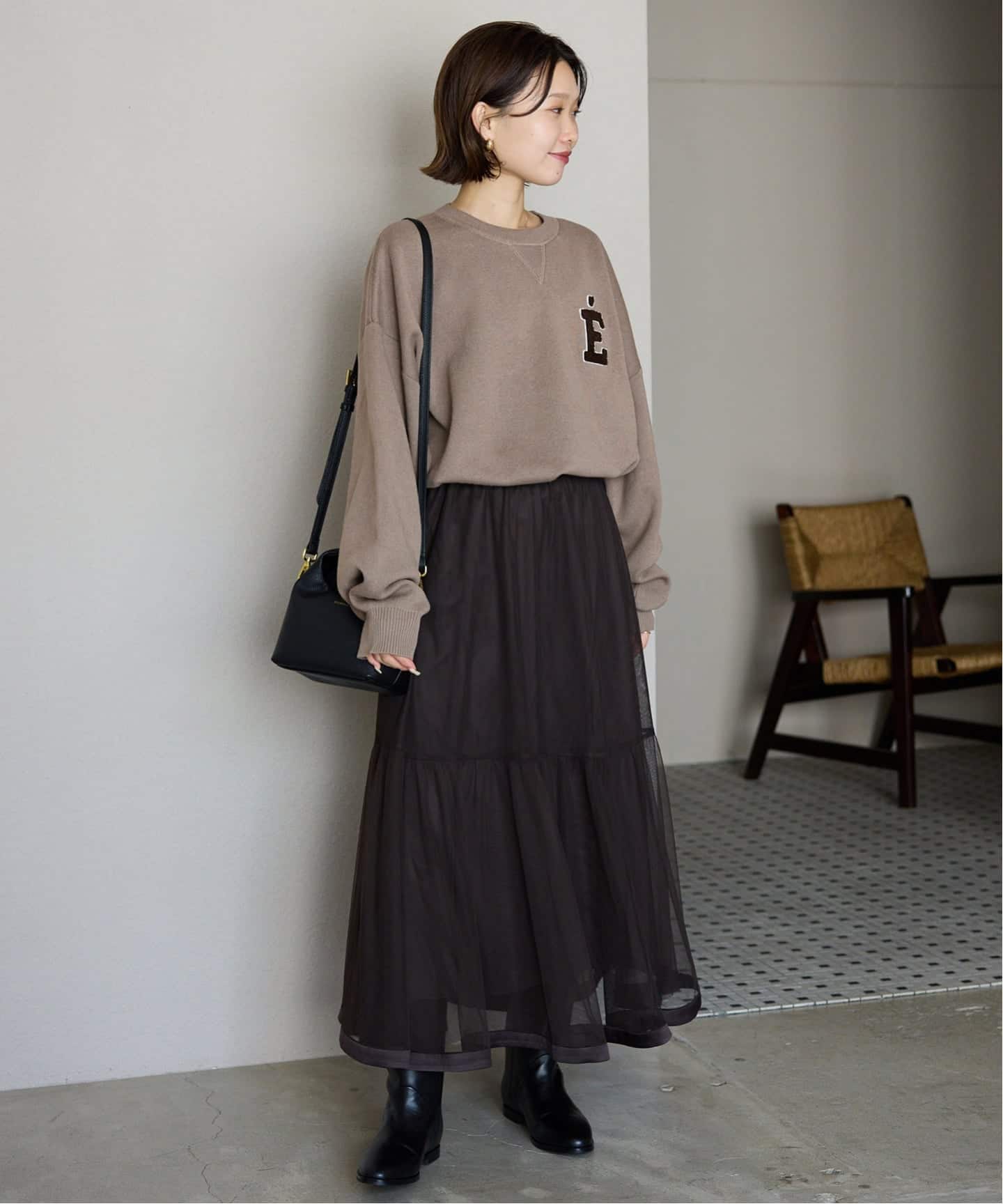 WEB限定カラー有り/追加》サガラ刺繍スウェットライクニット（ニット