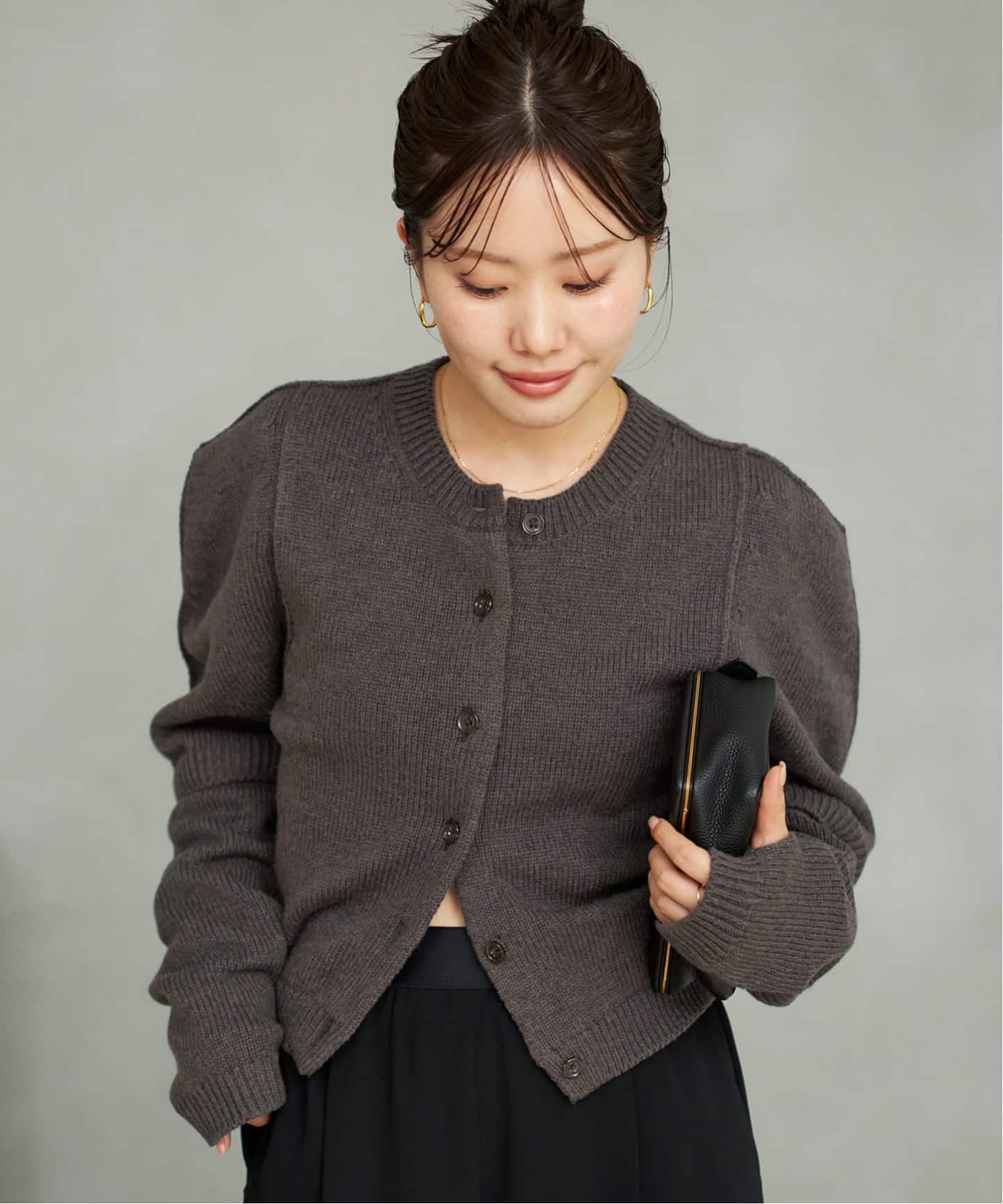 JANE SMITH / ジェーンスミス 別注 7G BIG SHOULDER CREW カーディガン