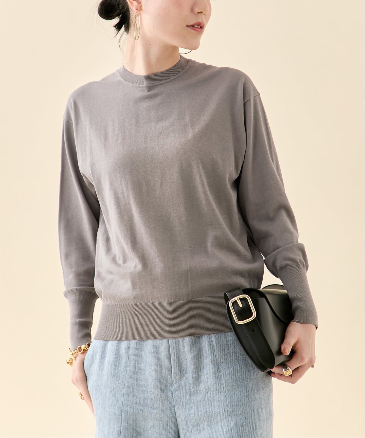cotton silk crew プルオーバー（ニット／セーター）｜VERMEIL par