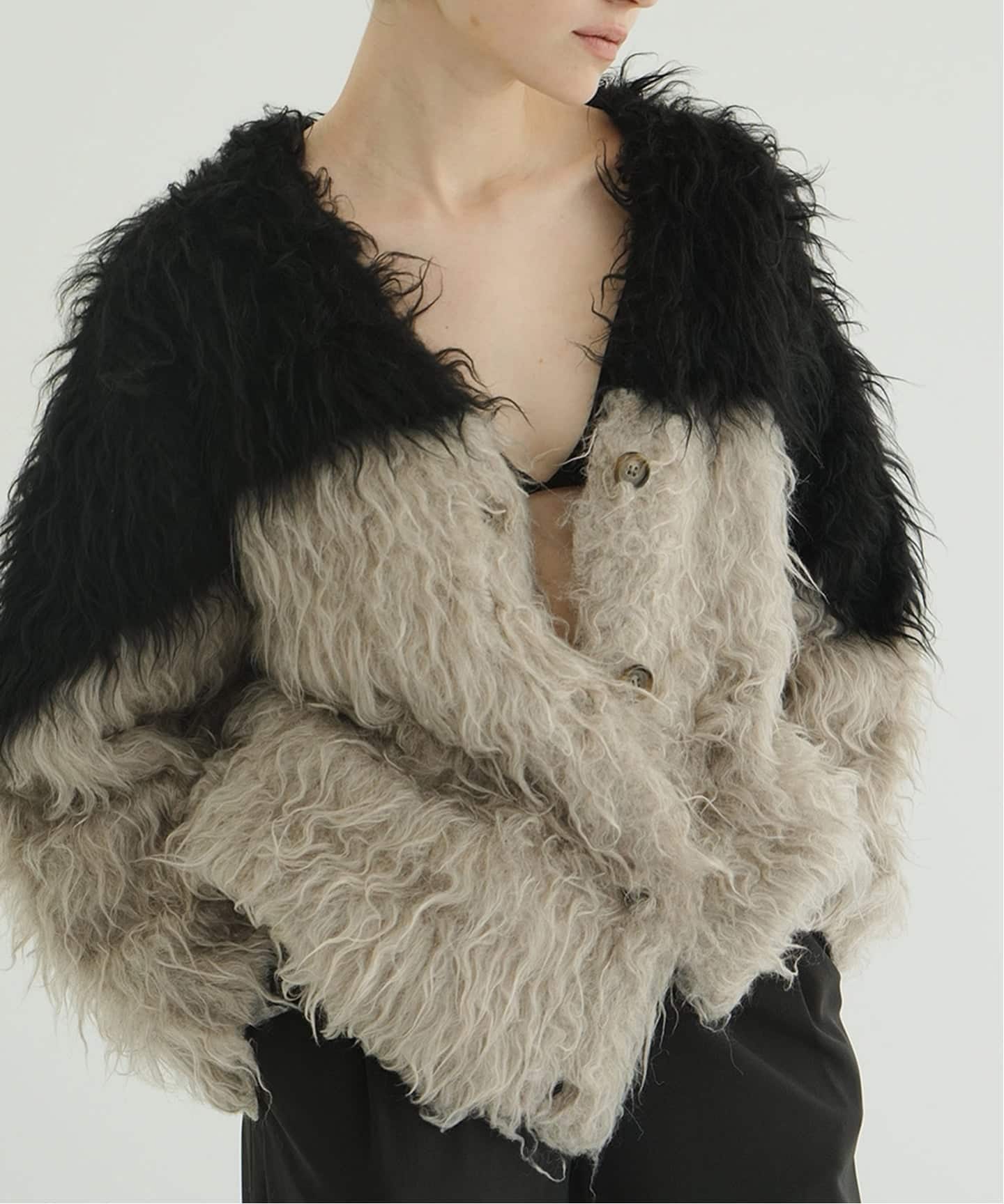 CLANE BI COLOR SHAGGY KNIT CARDIGAN（ニット／セーター）｜BOICE