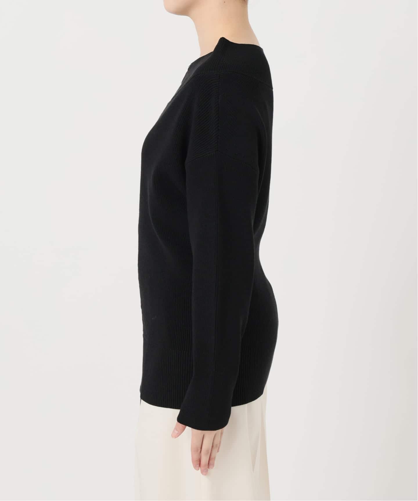 WEB限定追加》フロントジップボートネックニット（ニット／セーター