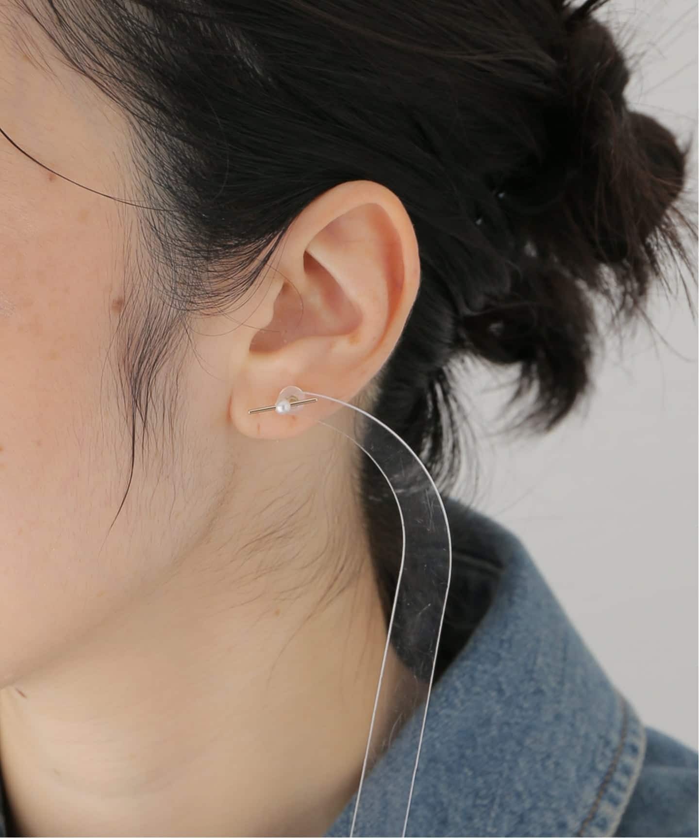 HIROTAKA/ヒロタカ】 Mosquito AkoyaPearl Bar Earring：ピアス（片耳