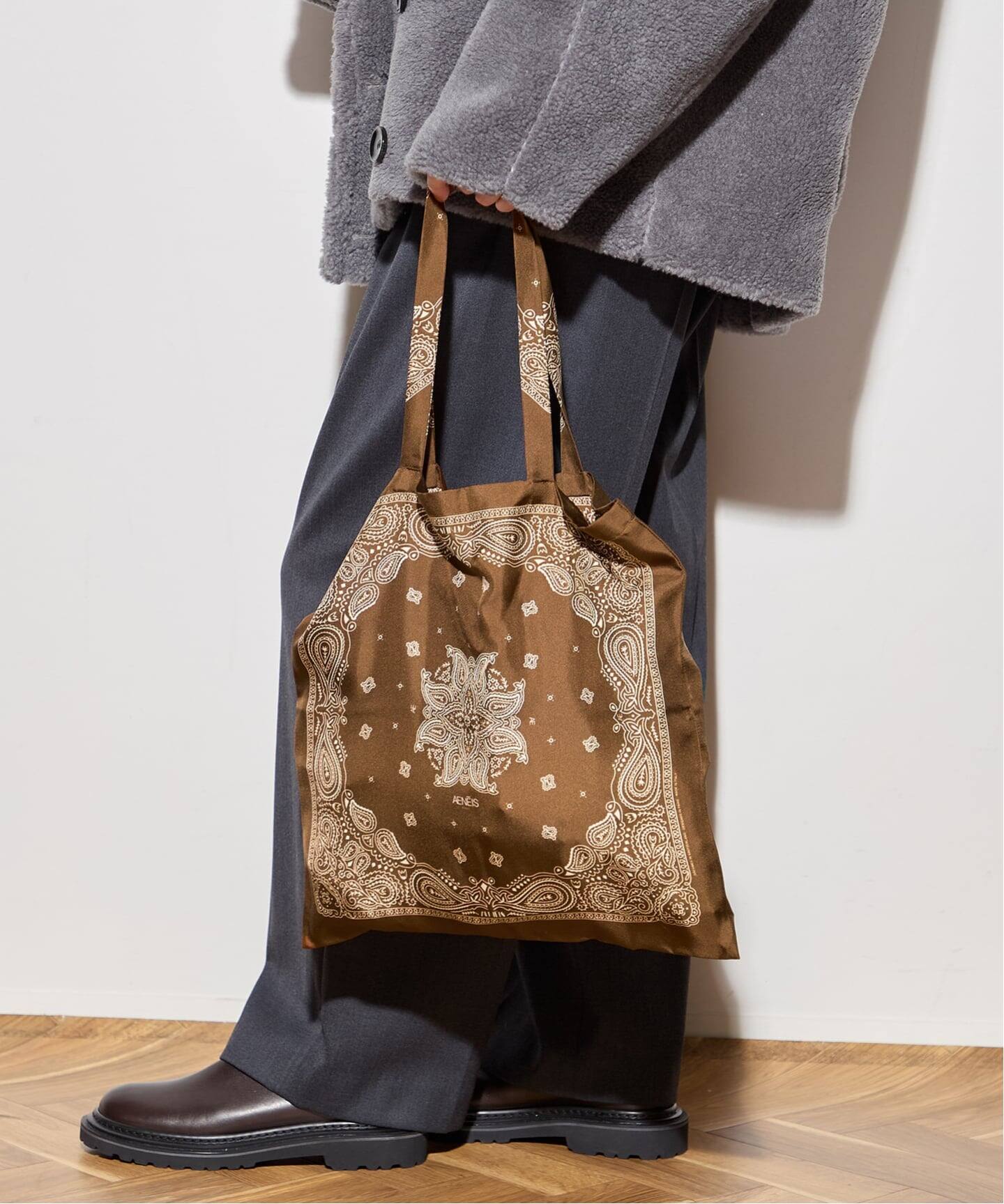 追加2》【AENEIS/エネス】 MINIMAL BANDANA SILK TOTE BAG：トート