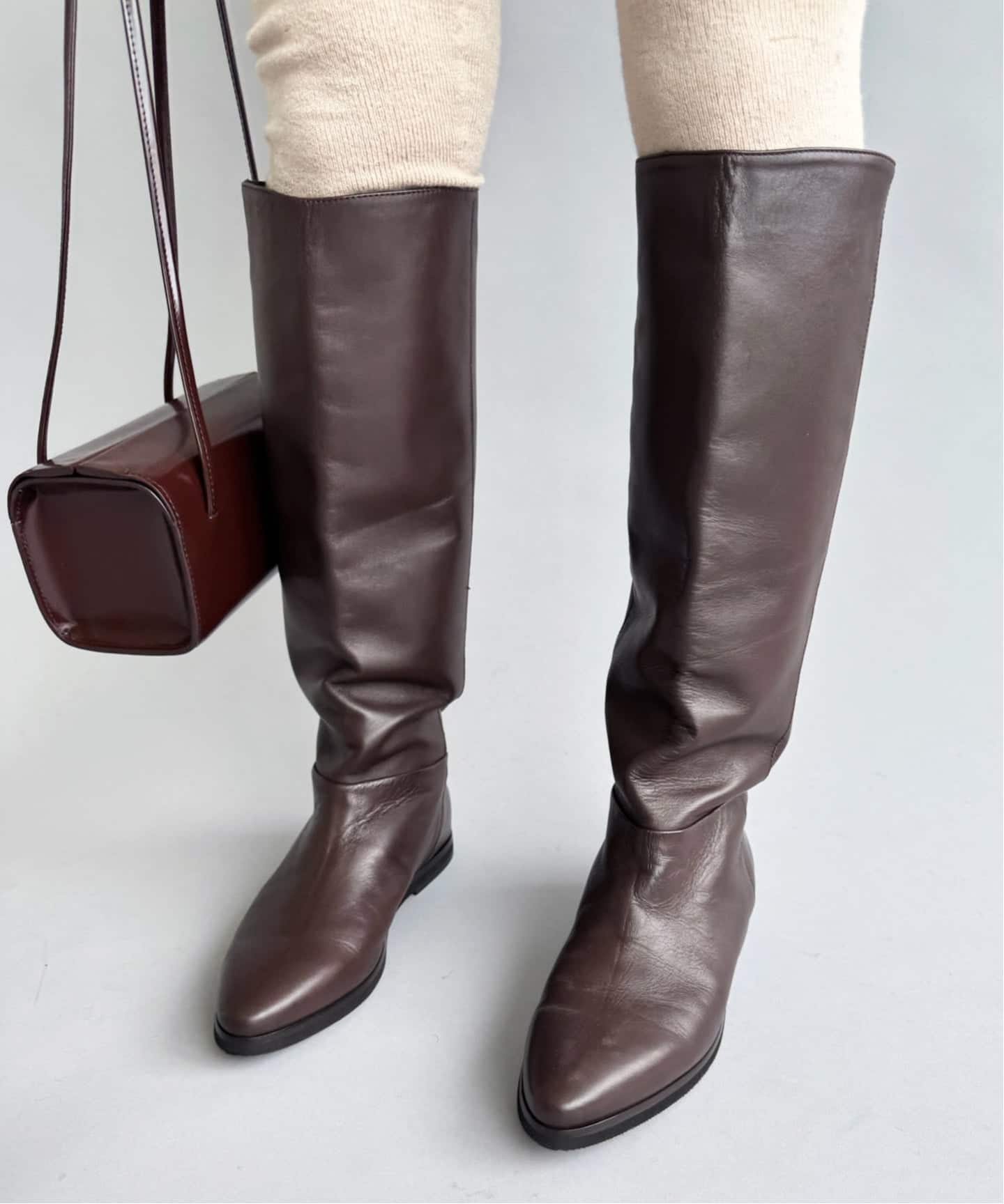 CORSO ROMA 9/コルソローマノーヴェ】ブラウンロングブーツ（その他