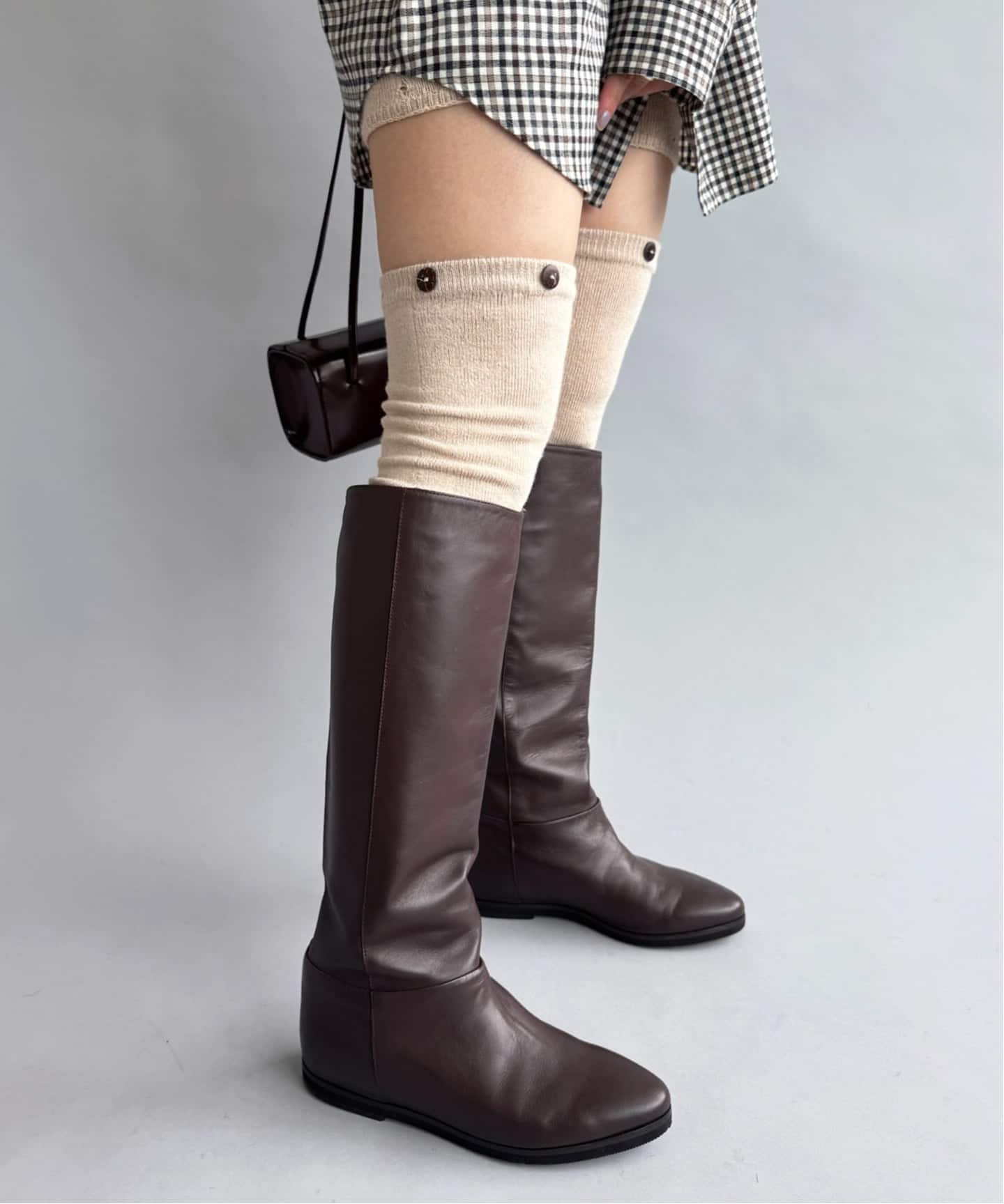 CORSO ROMA 9/コルソローマノーヴェ】ブラウンロングブーツ（その他