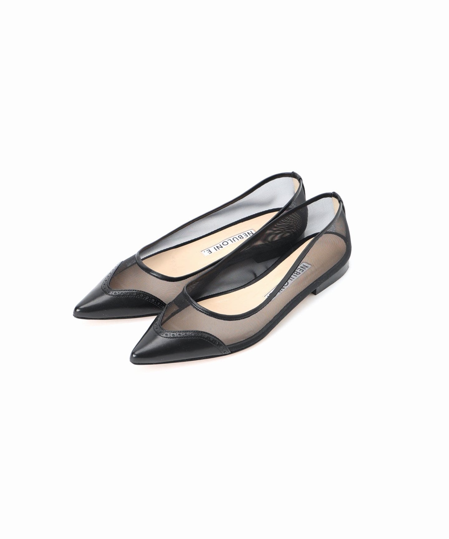 NEBULONI E.（ネブローニ） TULE FLAT SHOES ブラック 7430MINA