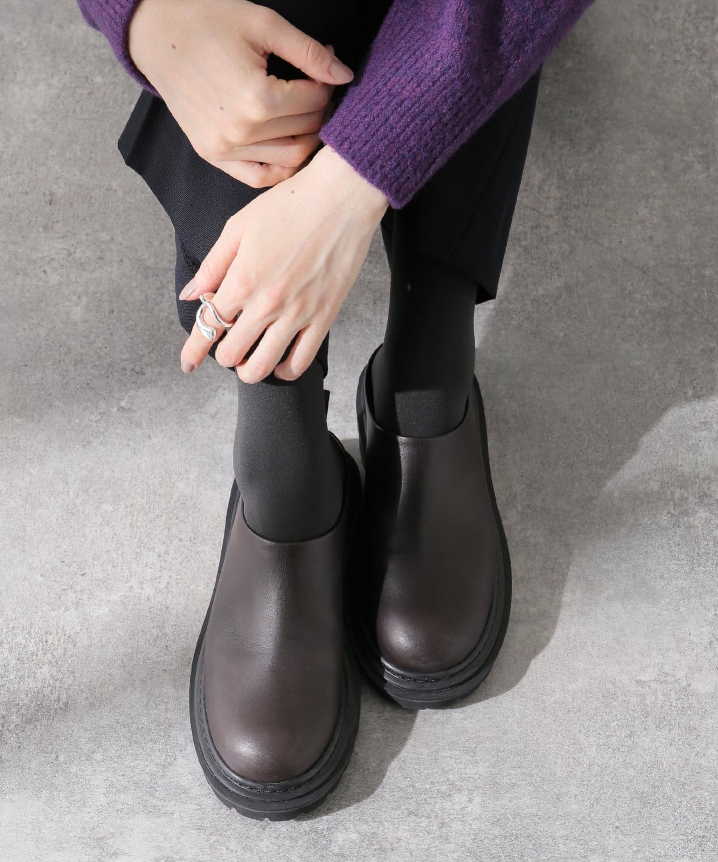 PIPPICHIC/ピッピシック】HAILET SLP 7 DARK BROWN：フラットシューズ