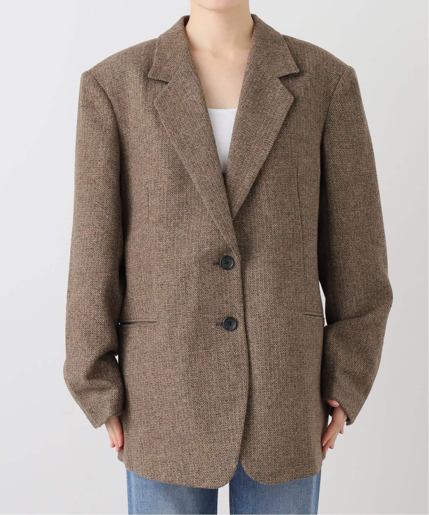 anuke Herringbone Wool Jacket（テーラードジャケット）｜BOICE FROM