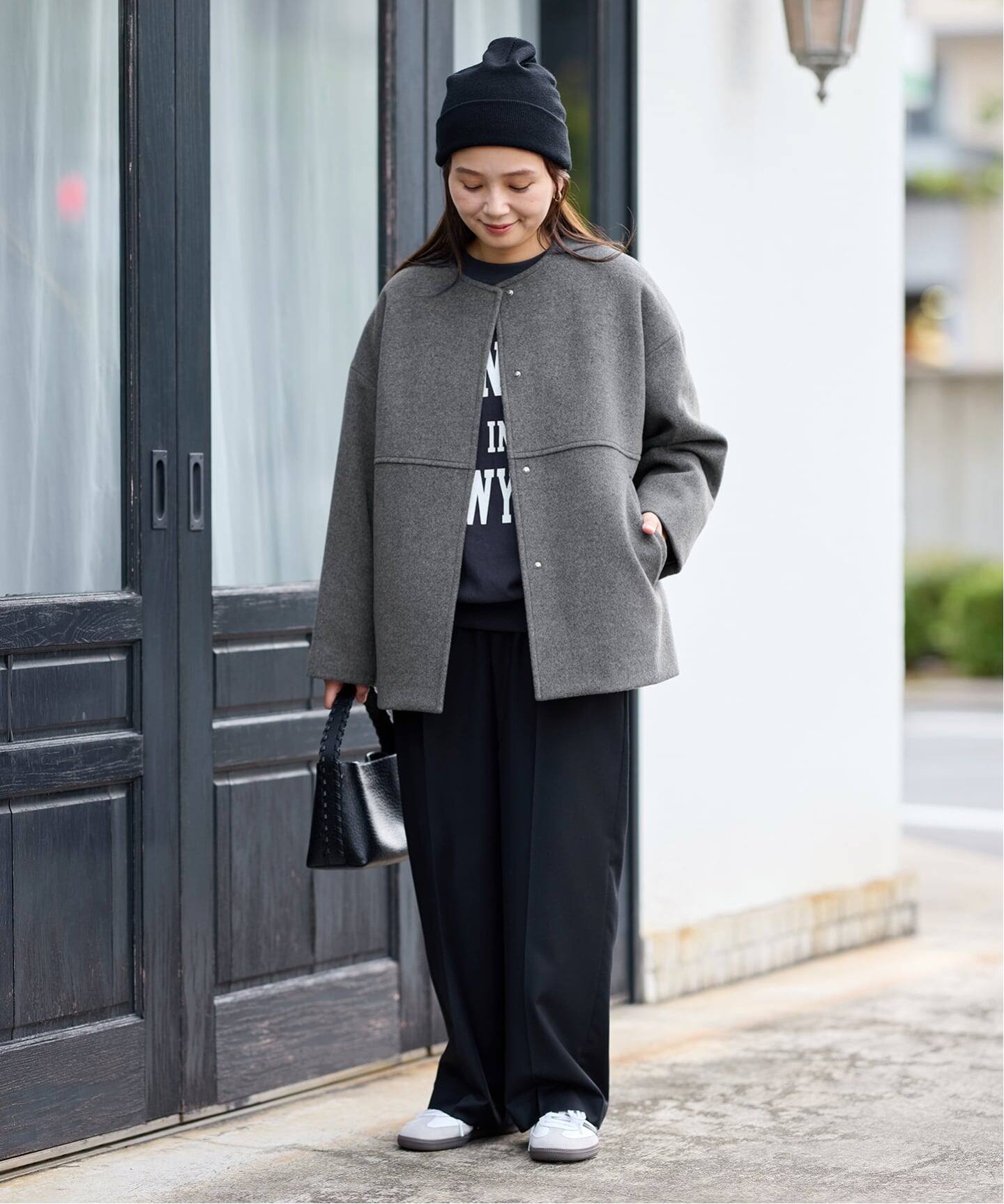 追加4》スーパー140ビーバーノーカラーショートコート（ノーカラー