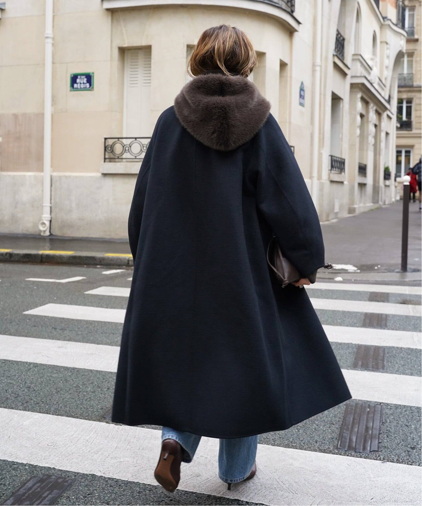 ウールアンゴラ ノーカラーコート（ノーカラーコート）｜Deuxieme