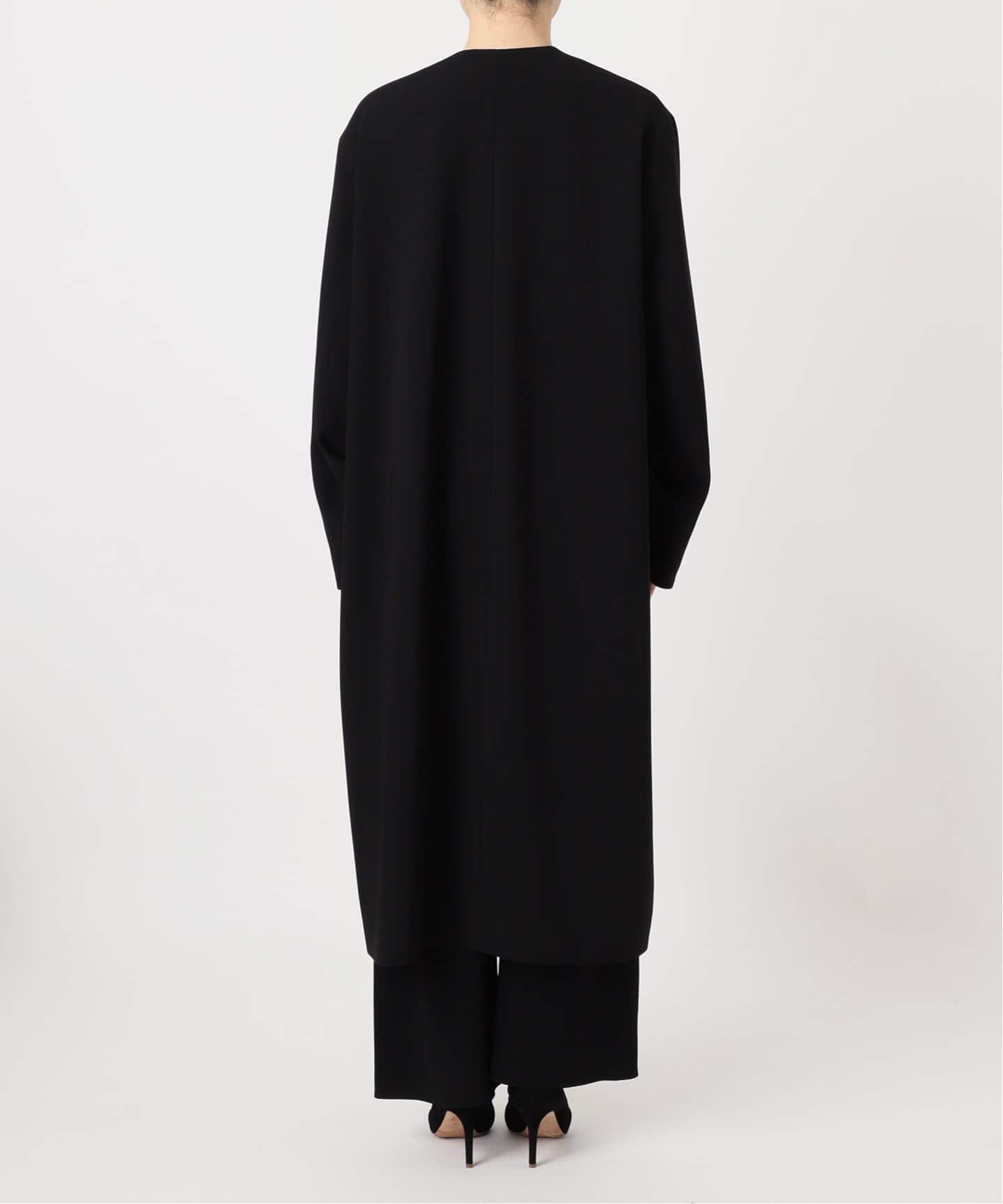 トリアセジョーゼット Vネック コート（ノーカラーコート）｜Deuxieme