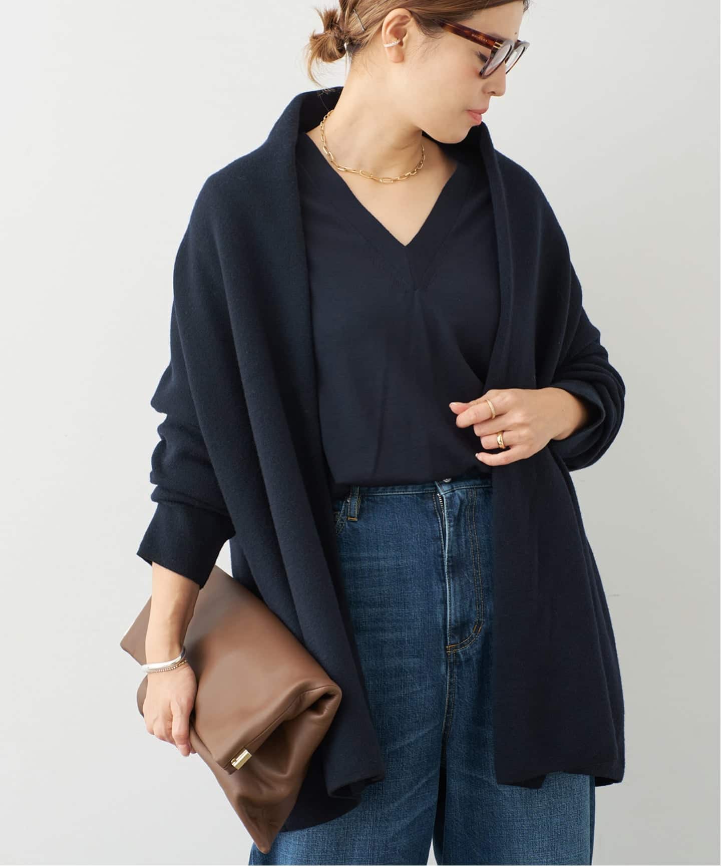 スムース ニットガウン ショートコート（その他ブルゾン／アウター