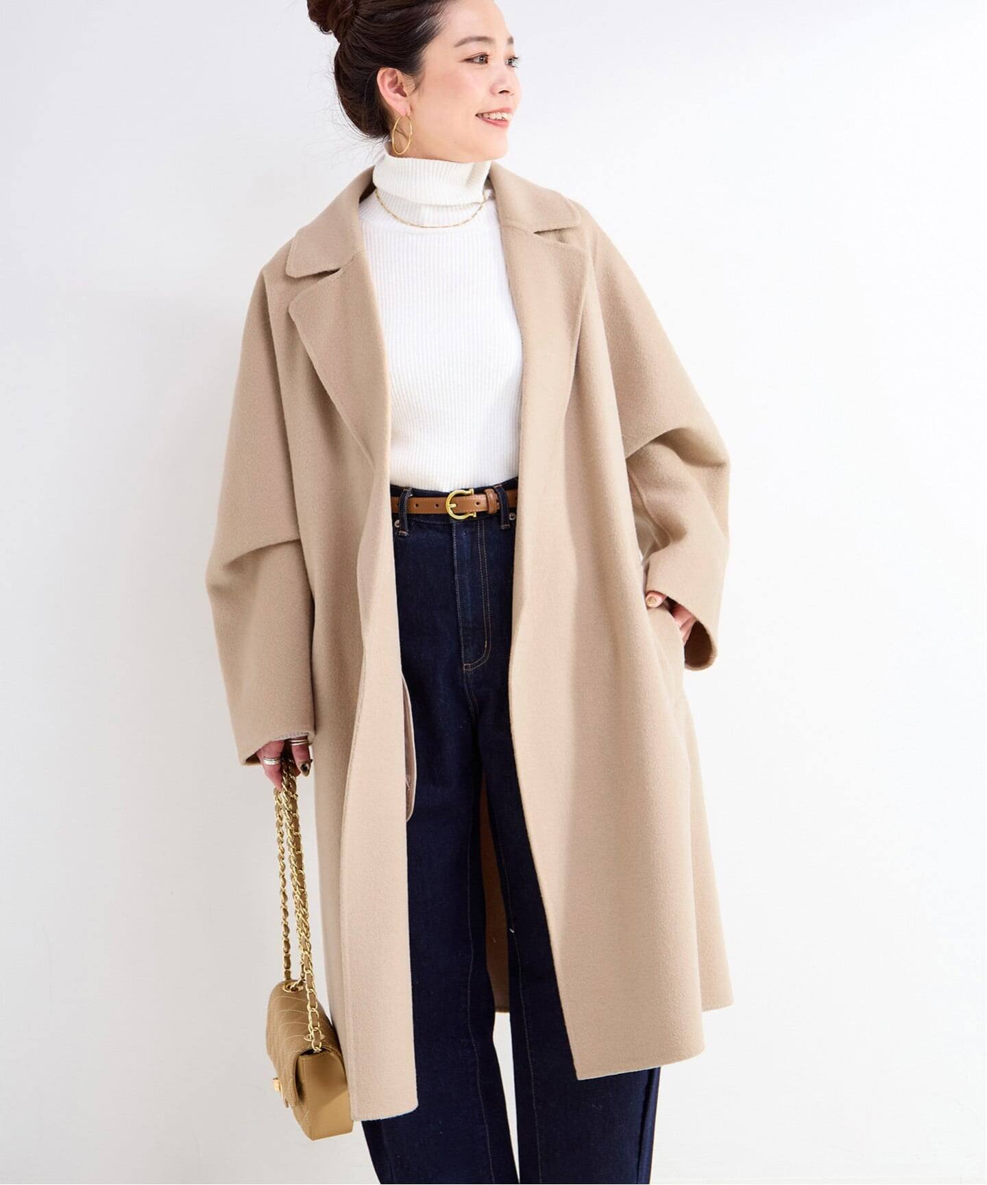 ウールリバーミドル丈コート（ステンカラーコート）｜B.C STOCK（ベー