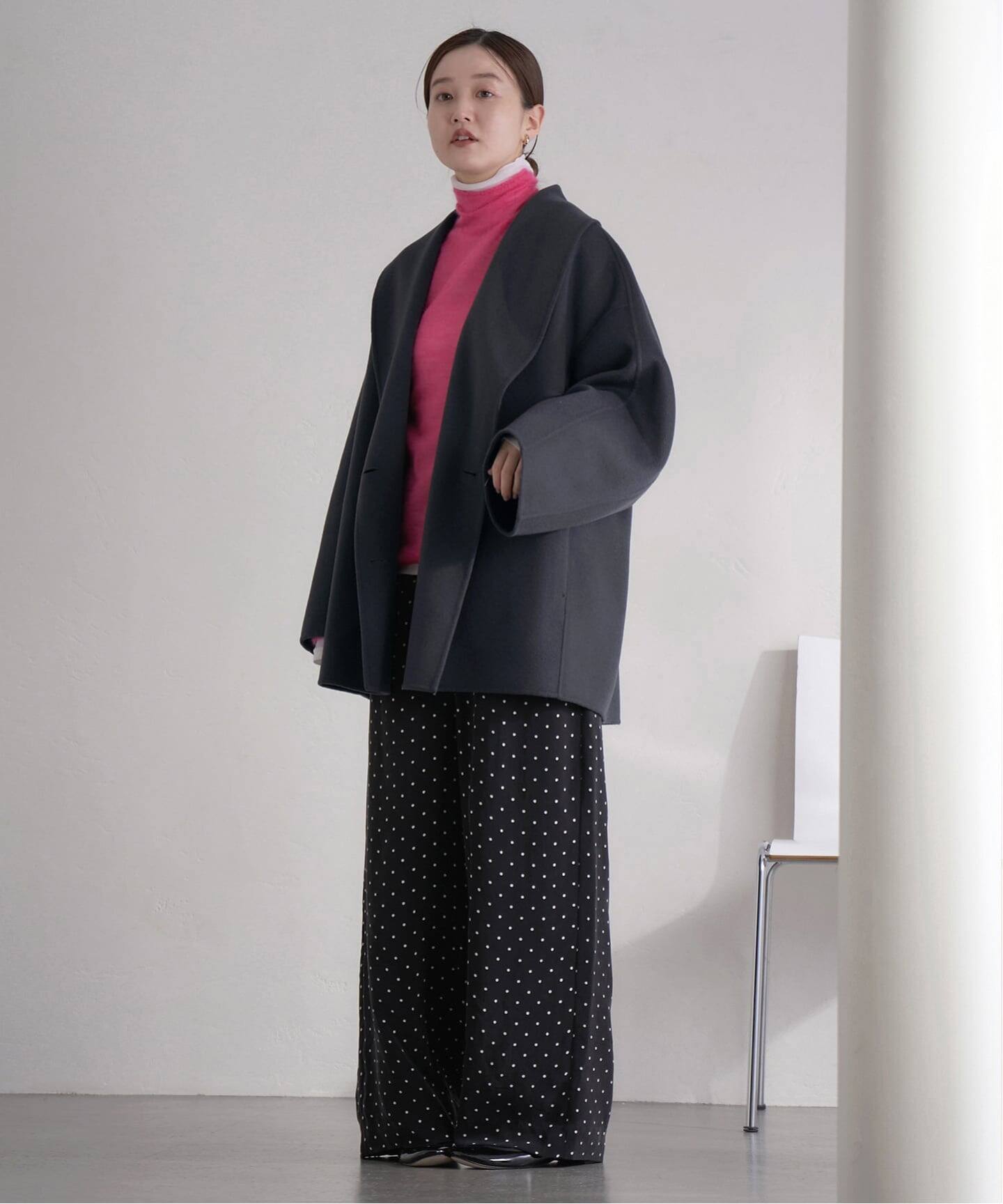 Super160 ショールカラーハーフコート（その他ブルゾン／アウター