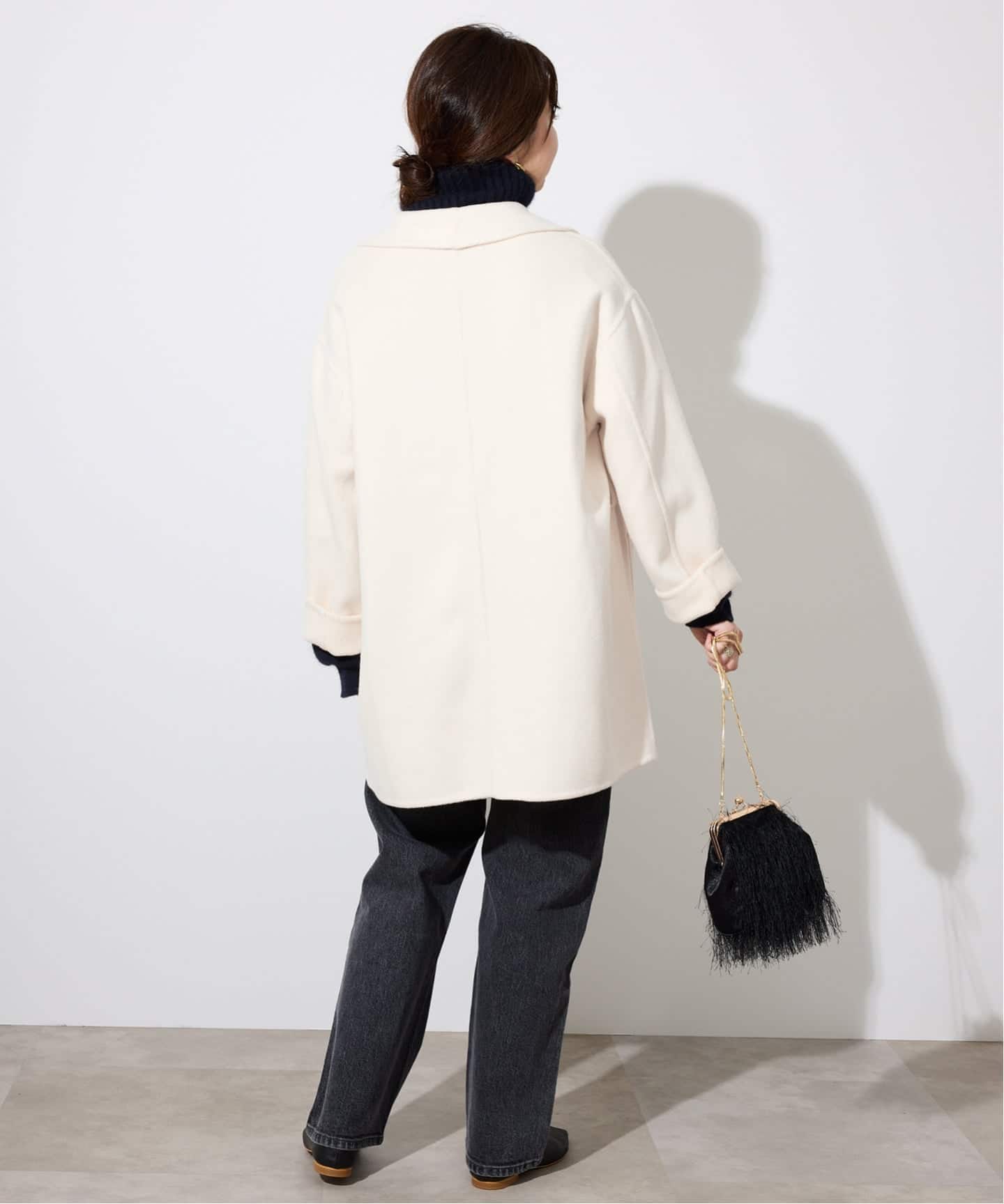 SUPER140 ダブルフェイスベルテッドコート（その他ブルゾン／アウター