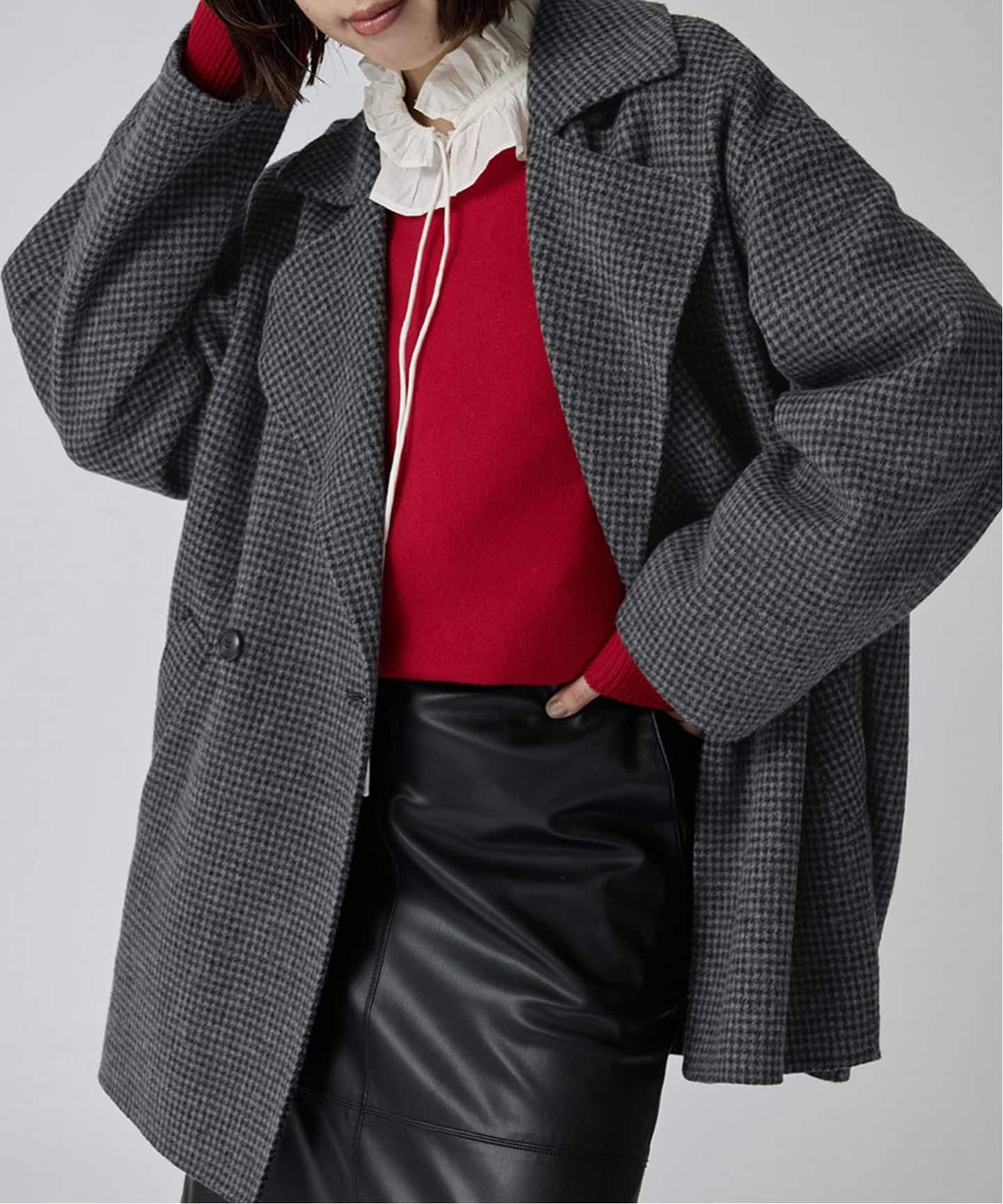 souple wool ダブルフェイスミドルコート（ピーコート）｜SLOBE IENA