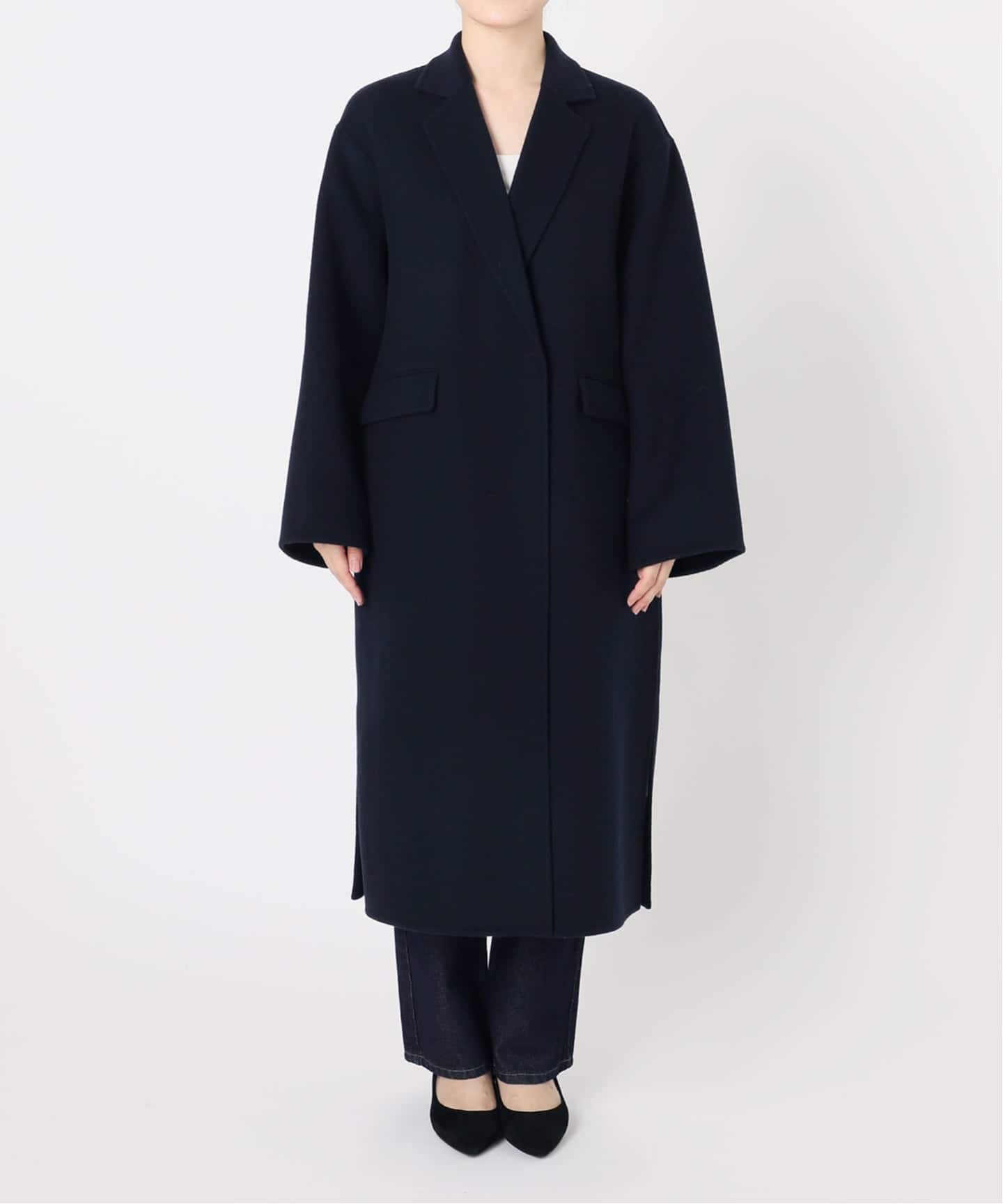 追加》souple woolダブルフェイスチェスターコート（チェスターコート