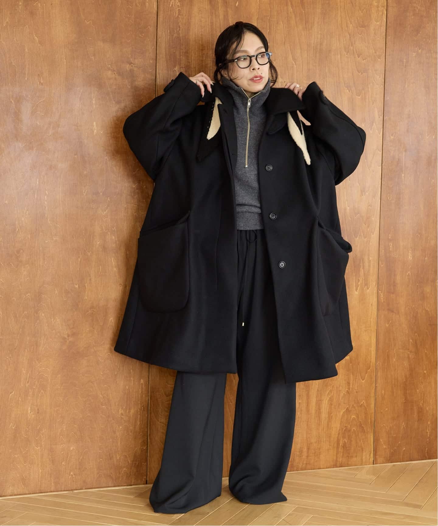 IENA LA BOUCLE ハードメルトンスタンドネックコート（その他ブルゾン