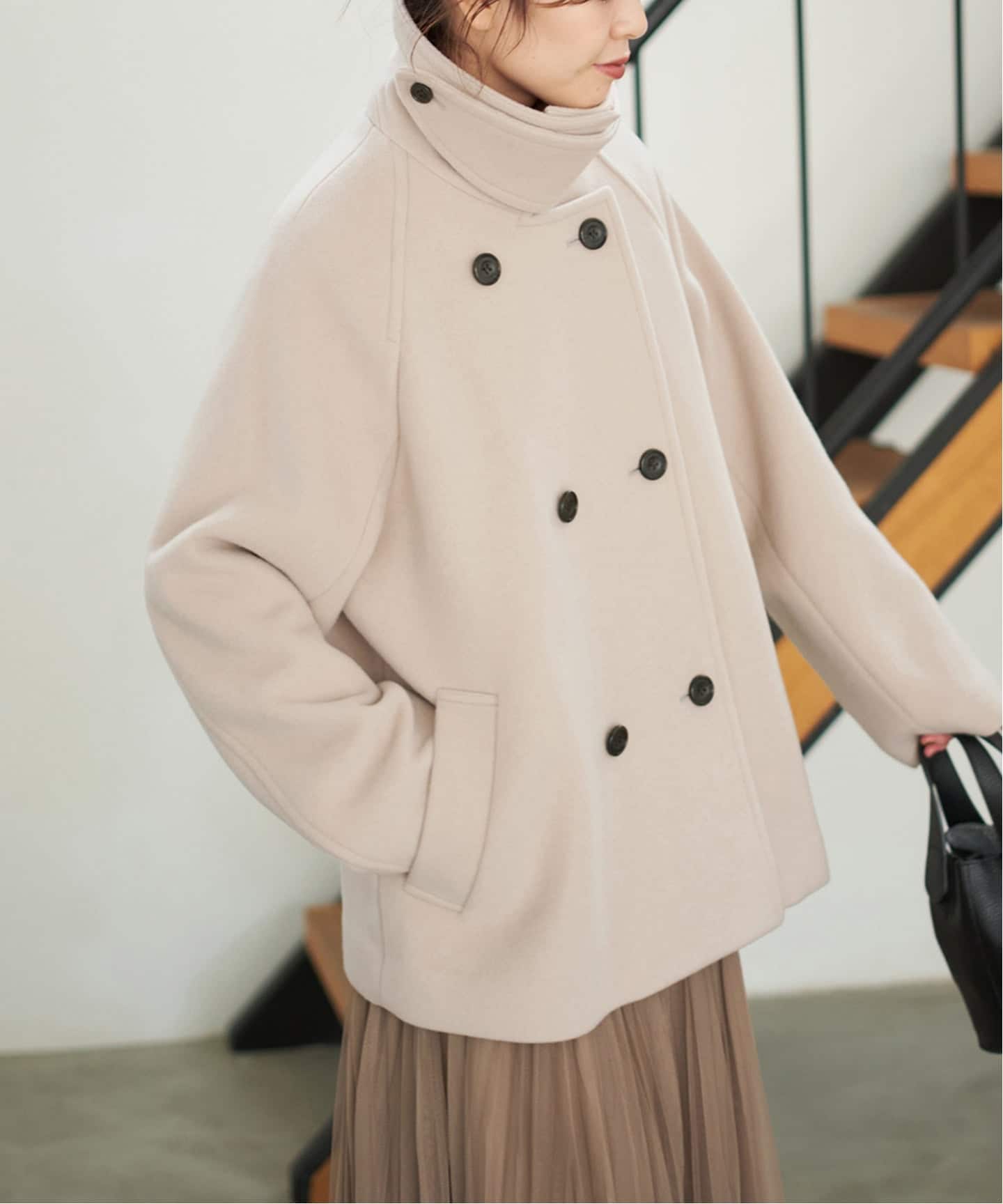 追加》S160スタンドカラーショートコート（その他ブルゾン／アウター