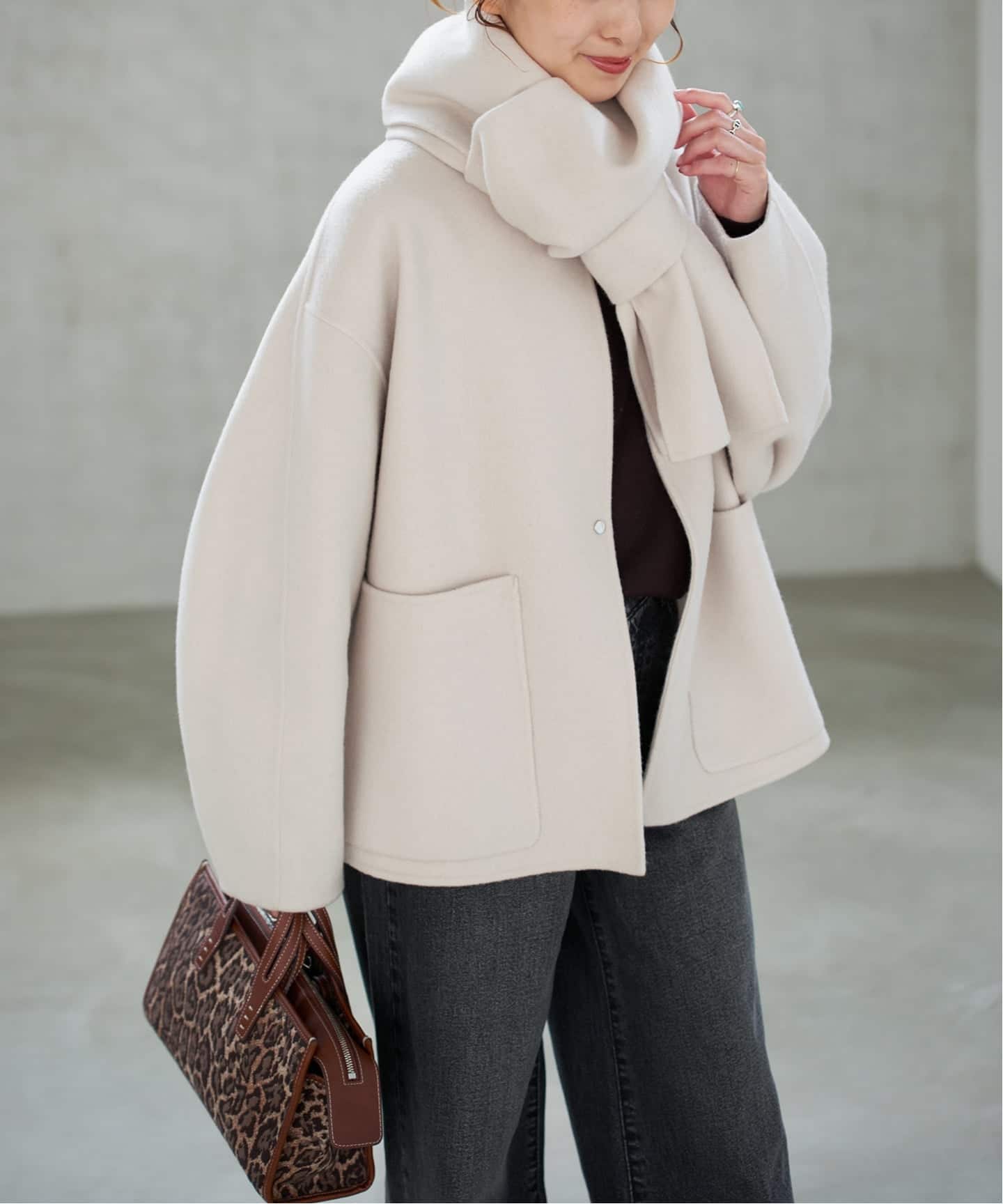 追加》ビーバーストール付きセットコート（ノーカラーコート）｜Spick