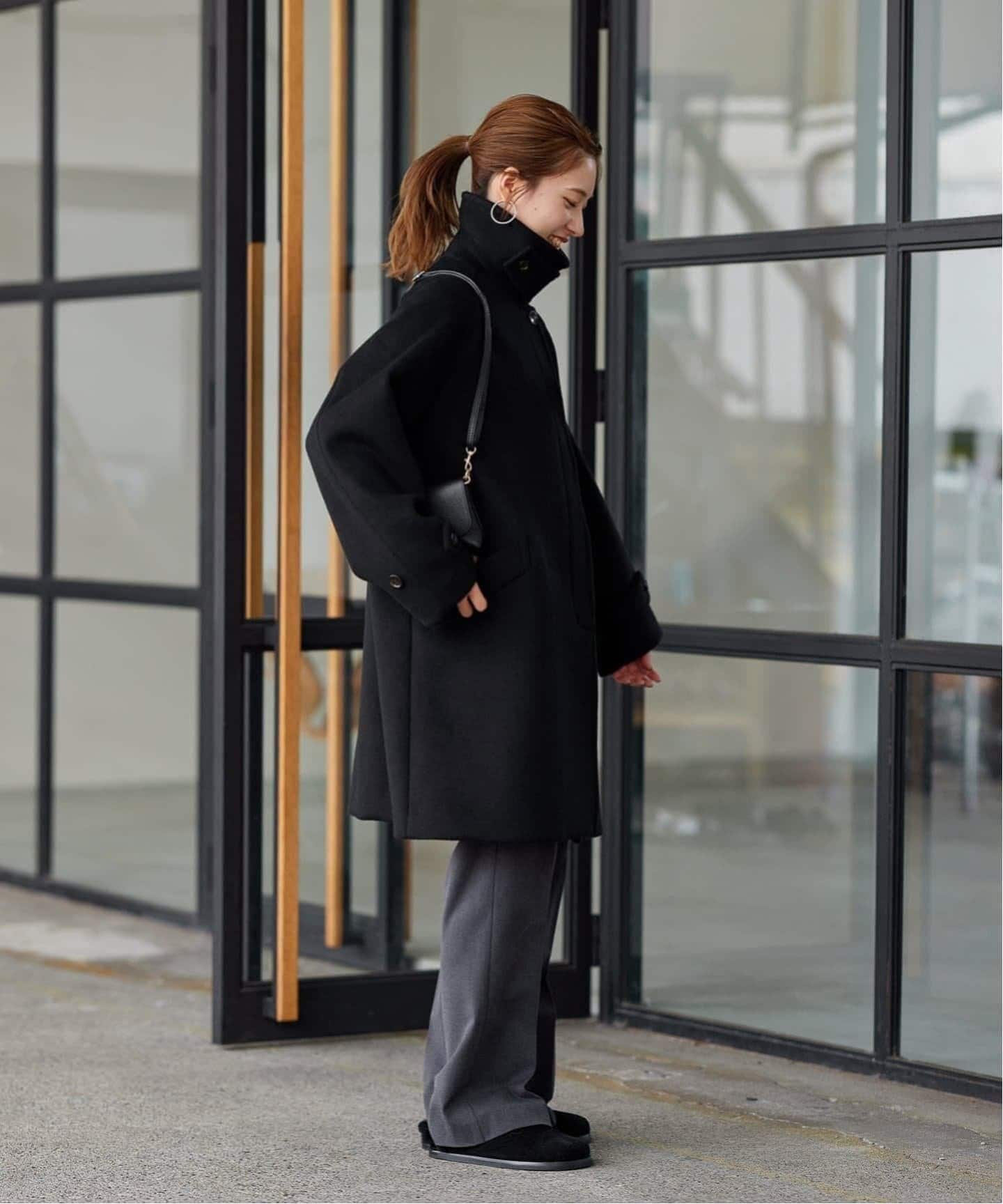 ≪WEB先行 / 追加≫ラムウールMIXシャルムバルカラーコート（ステン