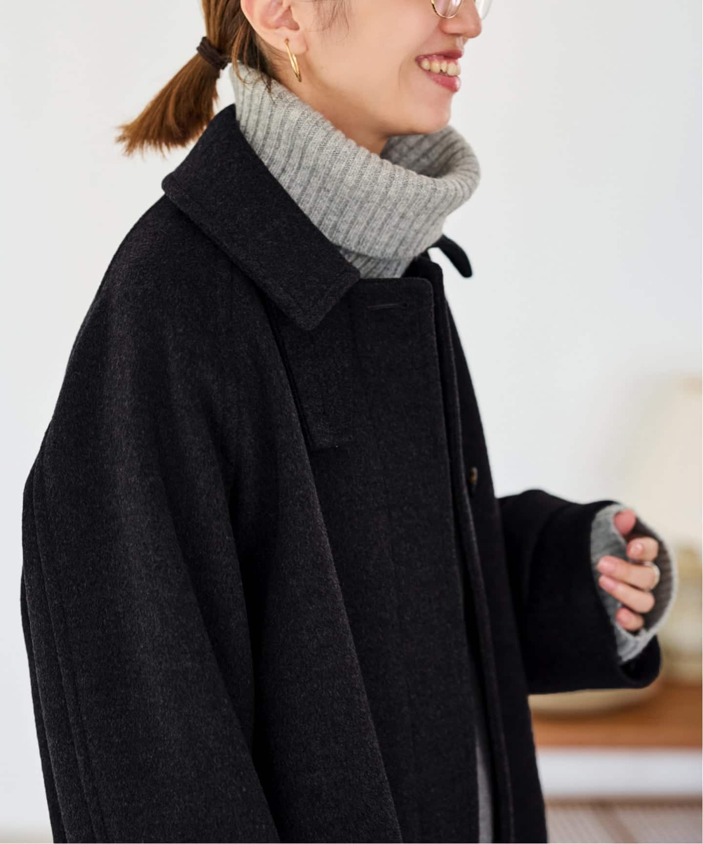 ≪WEB先行 / 追加≫ラムウールMIXシャルムバルカラーコート（ステン