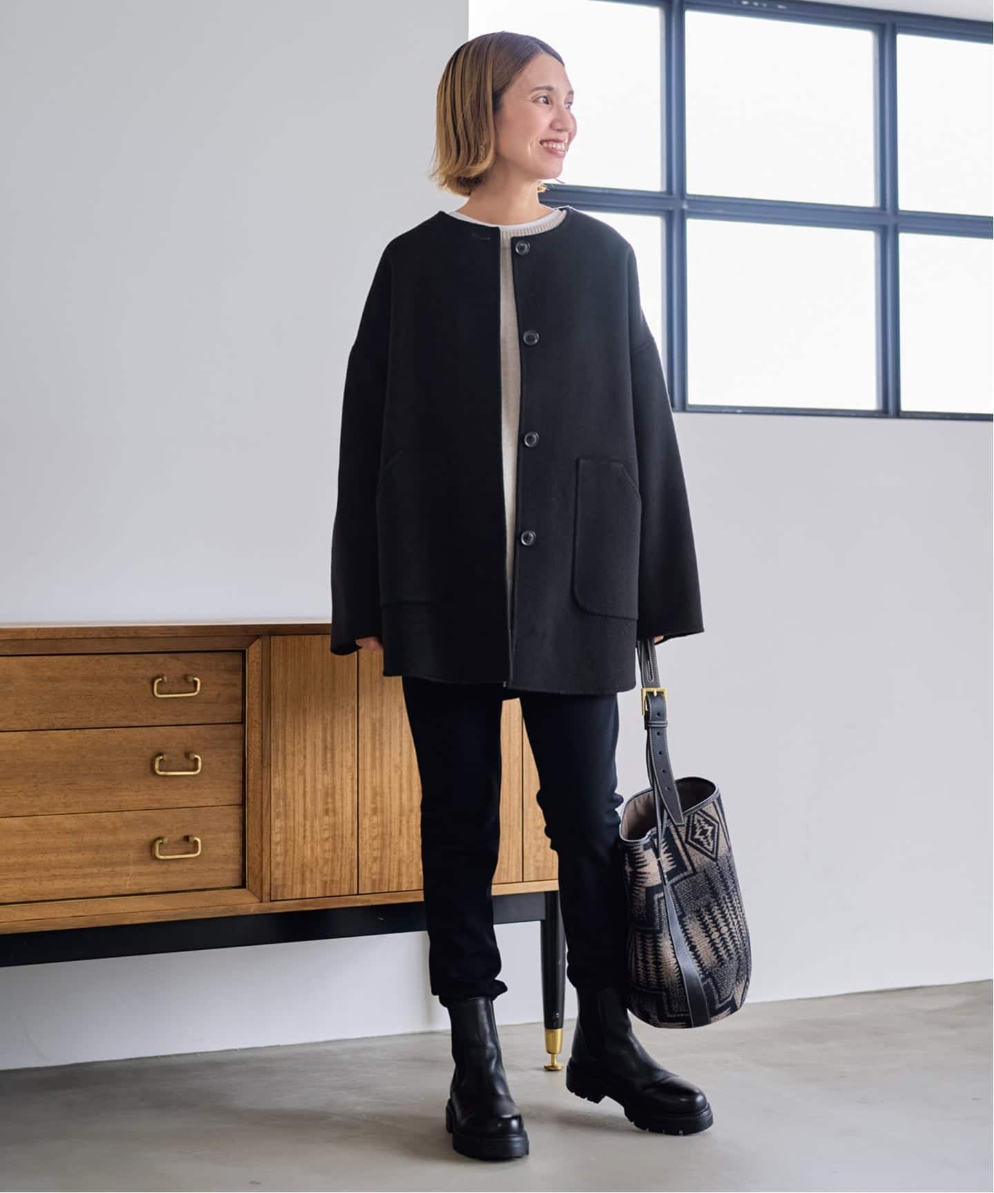 ≪WEB限定追加≫ハミルトンリバークルーネックコート 2（ノーカラー