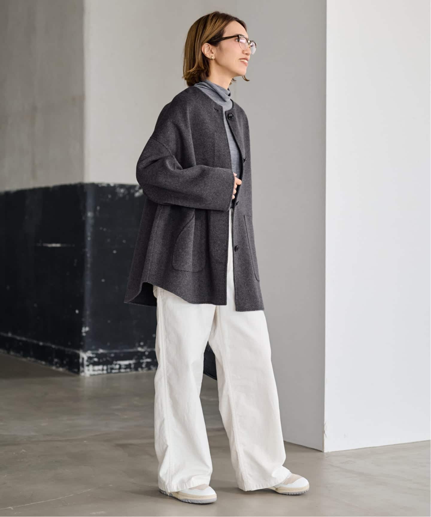 ≪WEB限定追加≫ハミルトンリバークルーネックコート 2（ノーカラー