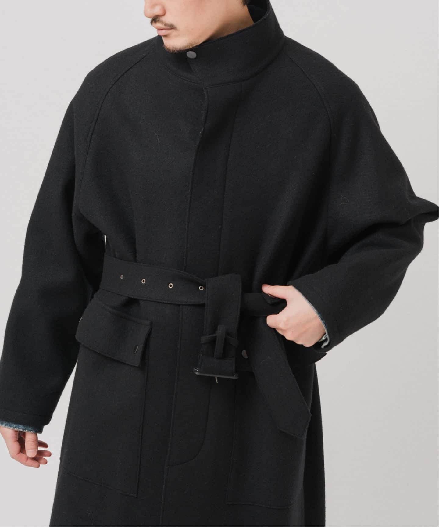 ニット メルトン モーターサイクル コート（その他ブルゾン／アウター