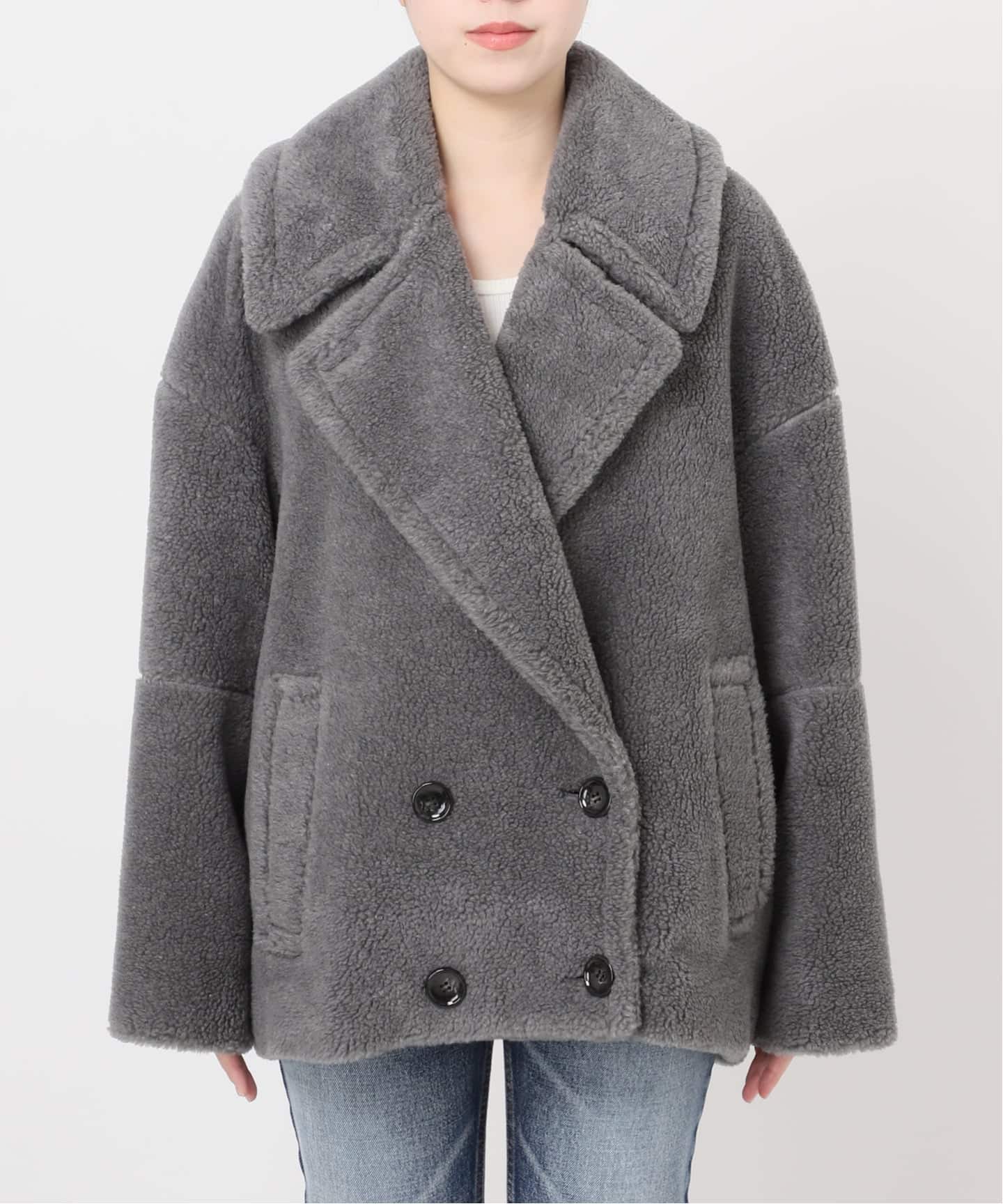 別注【STUMBLY /スタンブリー】 BIG SILHOUETTE PEA JA：コート（ボア