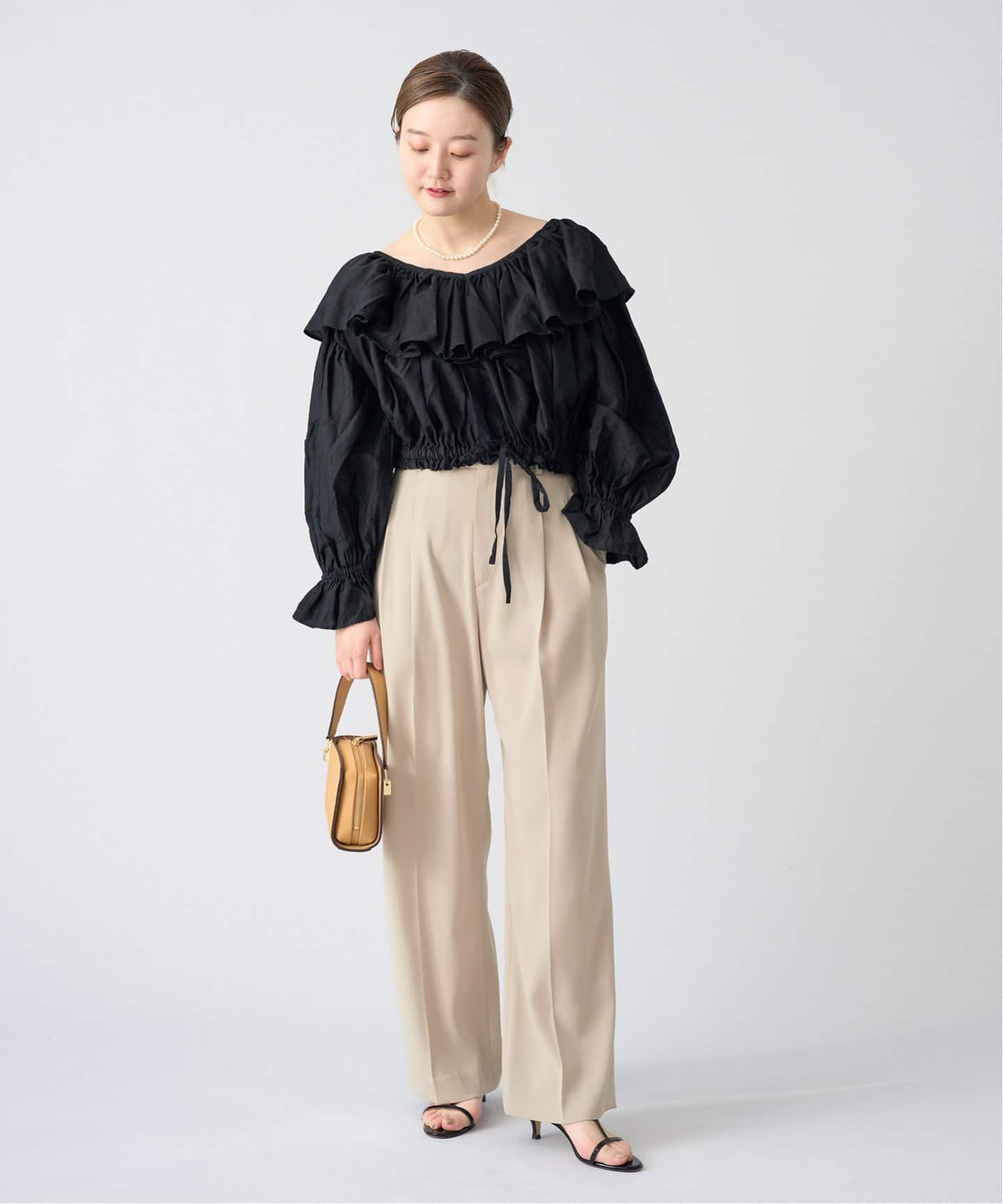 追加2》TA/PL ジョーゼットタックワイドパンツ（スラックス）｜IENA