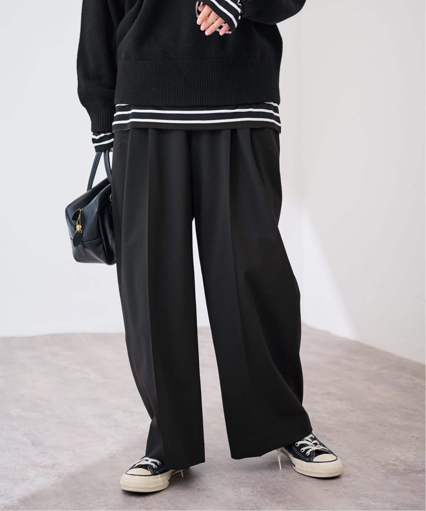 ≪WEB限定追加≫ウォッシャブルTWタックワイドパンツ（スラックス