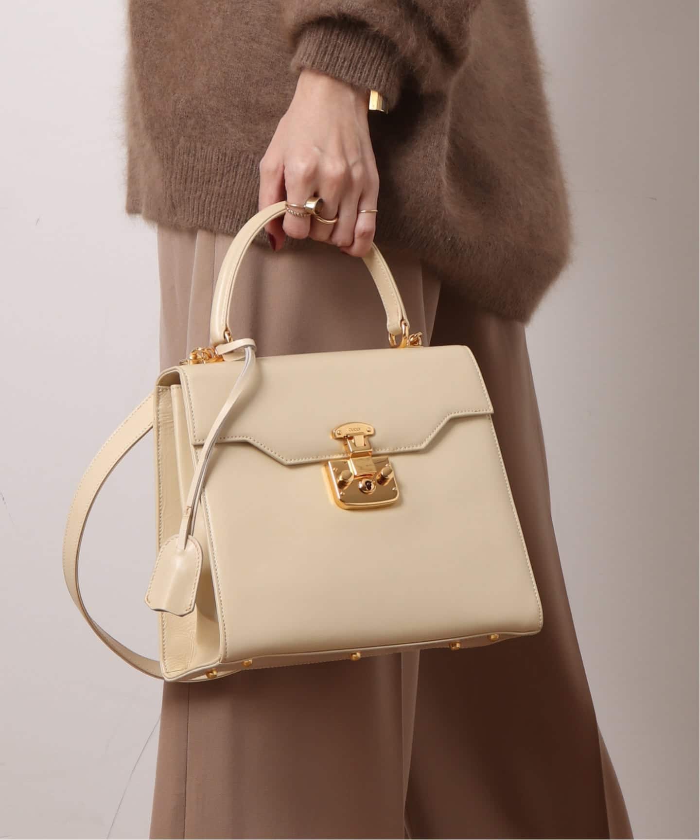 VINTAGE GUCCI/グッチ】Lady lock ハンドバッグ 2way（ハンドバッグ