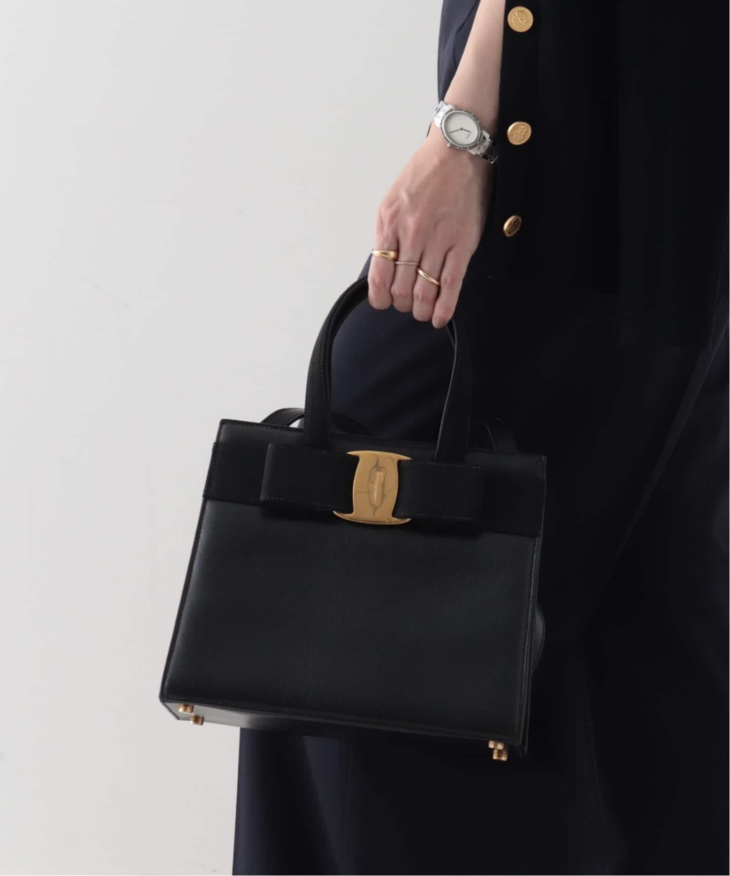 VINTAGE FERRAGAMO/フェラガモ】 Vara 2wayバッグ lizard