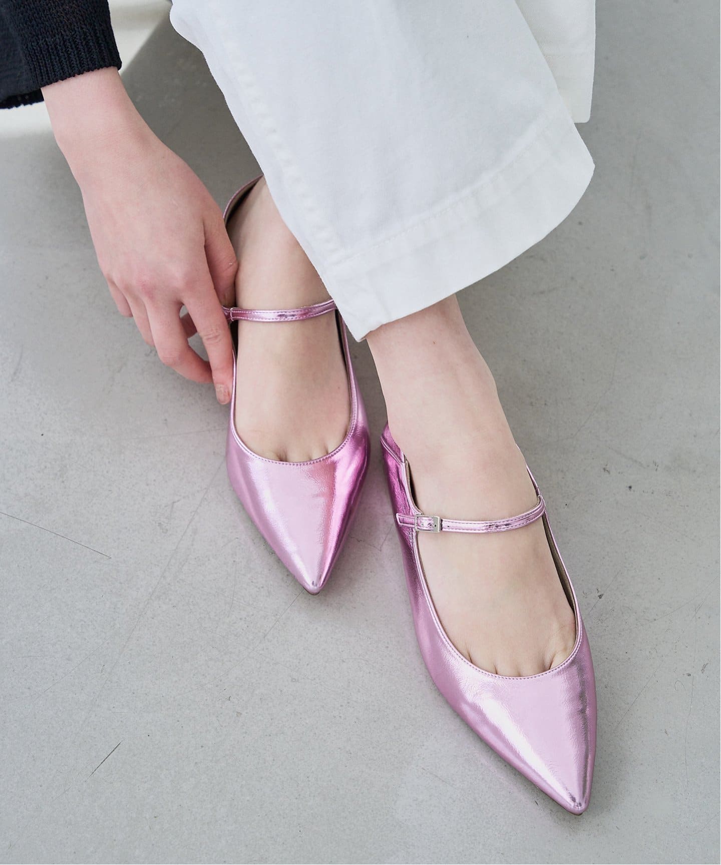 ポインテッドワンストラップフラット（フラットシューズ）｜LE TALON