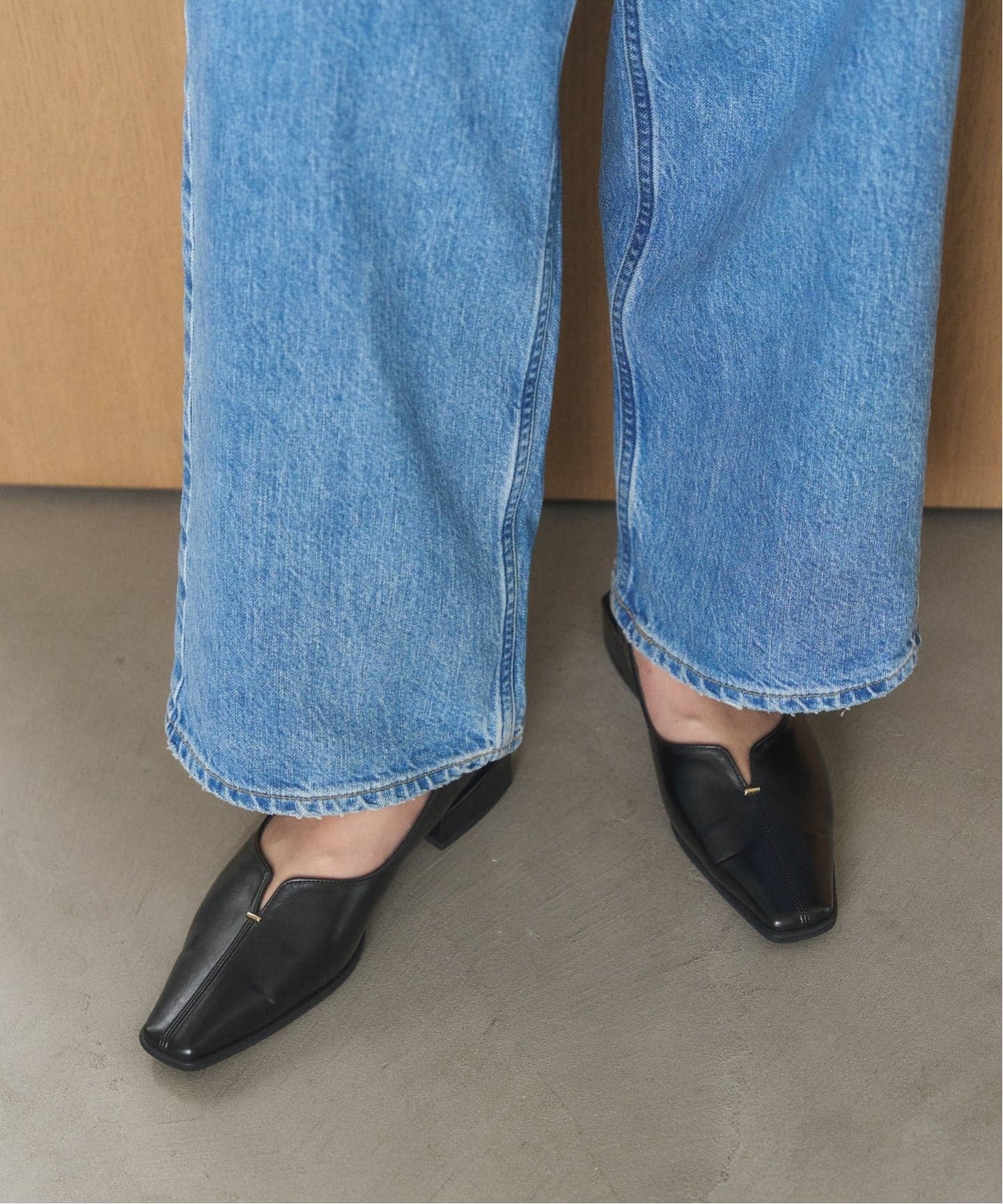 追加3》2.5cmスクエアスリットソフトフラット（フラットシューズ）｜LE