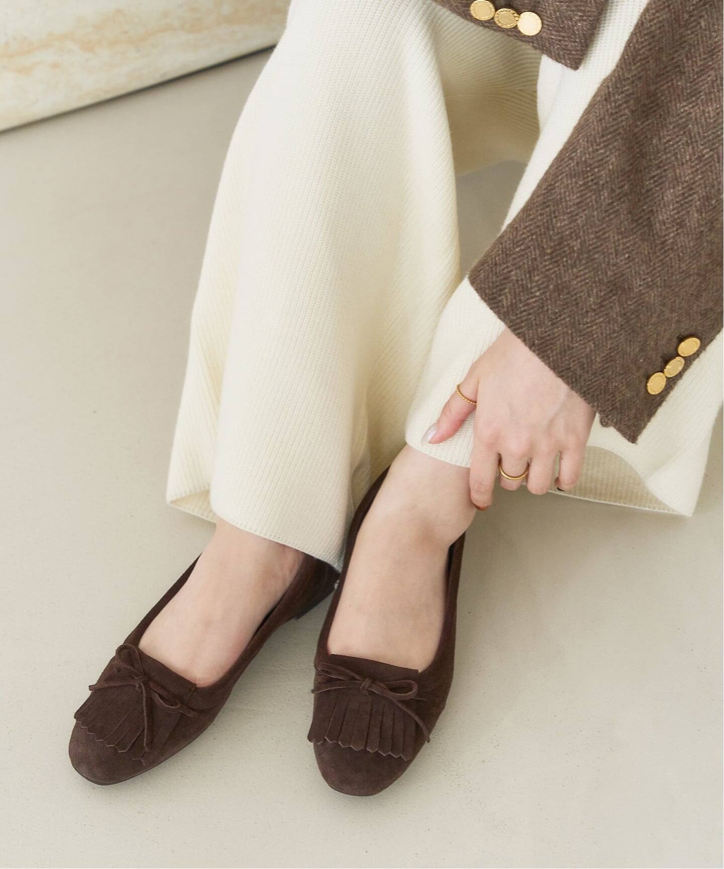 追加》レザーキルトタッセルフラット（フラットシューズ）｜LE TALON